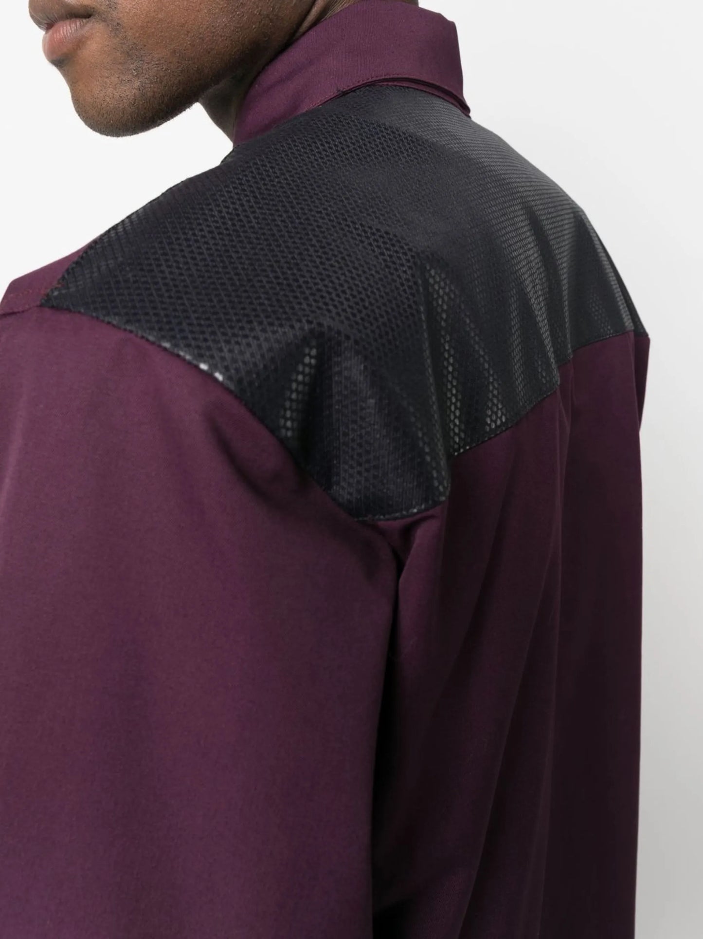 Polartec contrast-panel overshirt