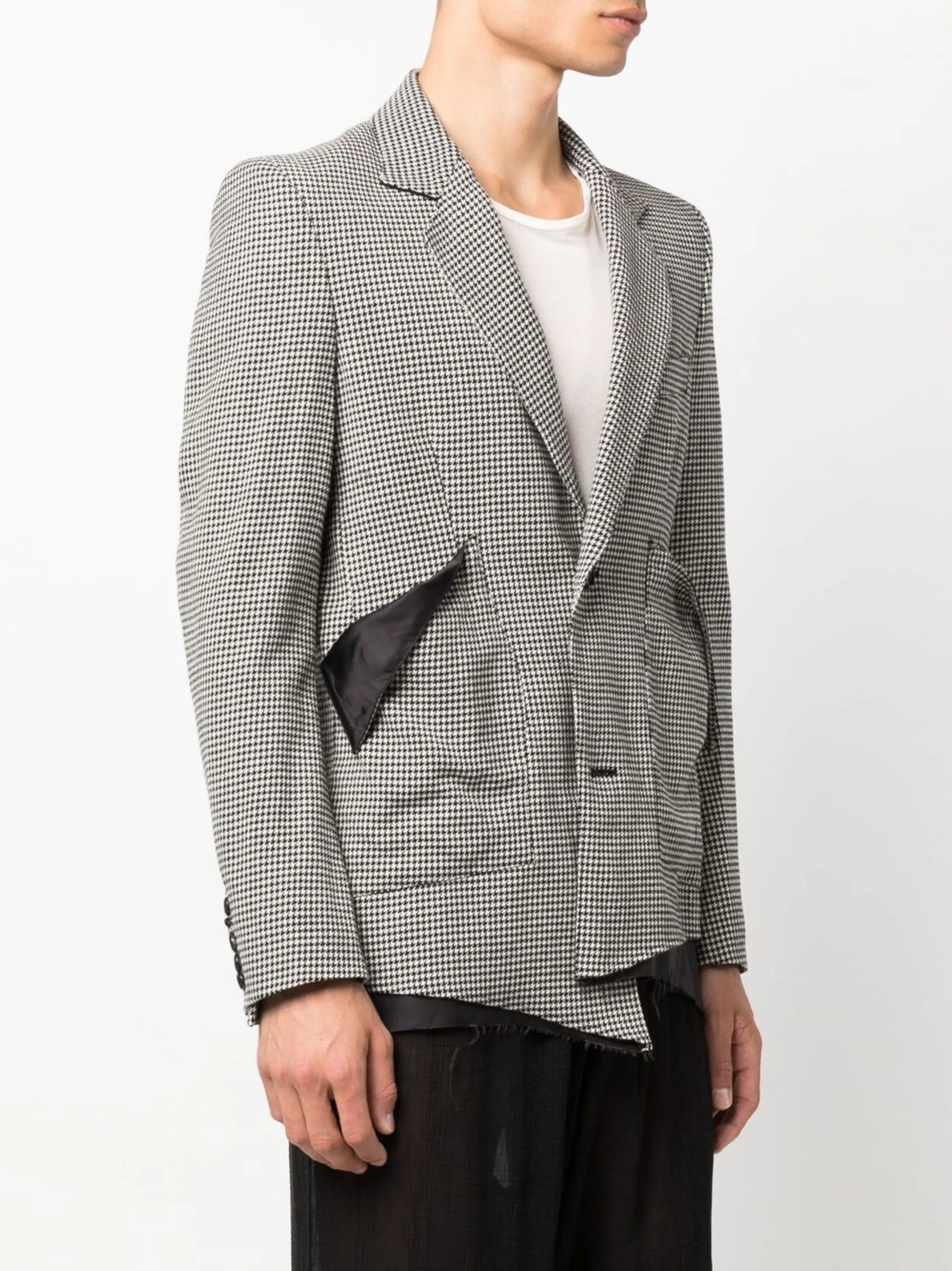 asymmetric-hem long-sleeve blazer