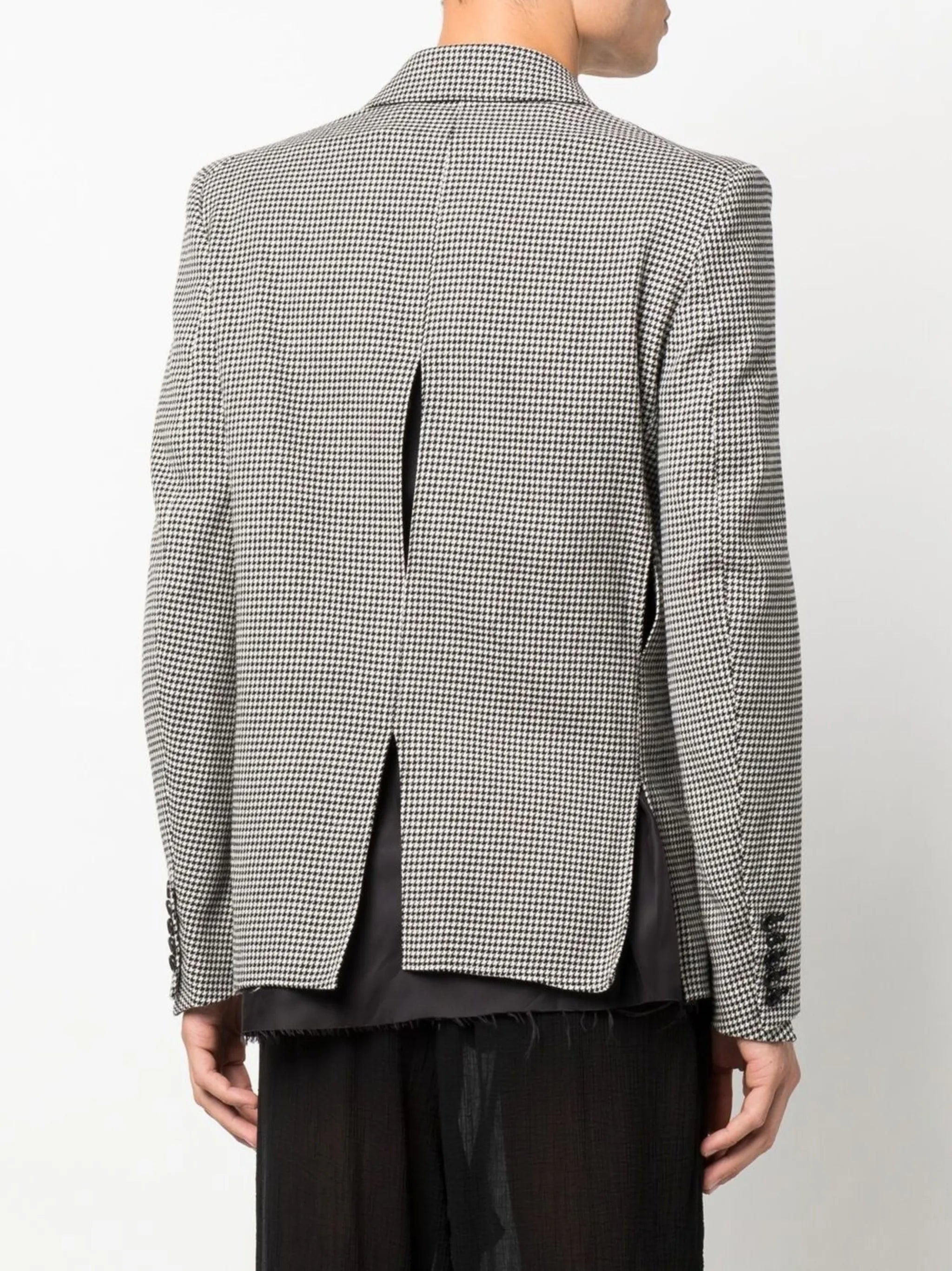 asymmetric-hem long-sleeve blazer