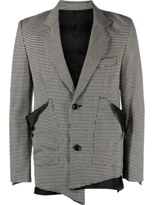 asymmetric-hem long-sleeve blazer