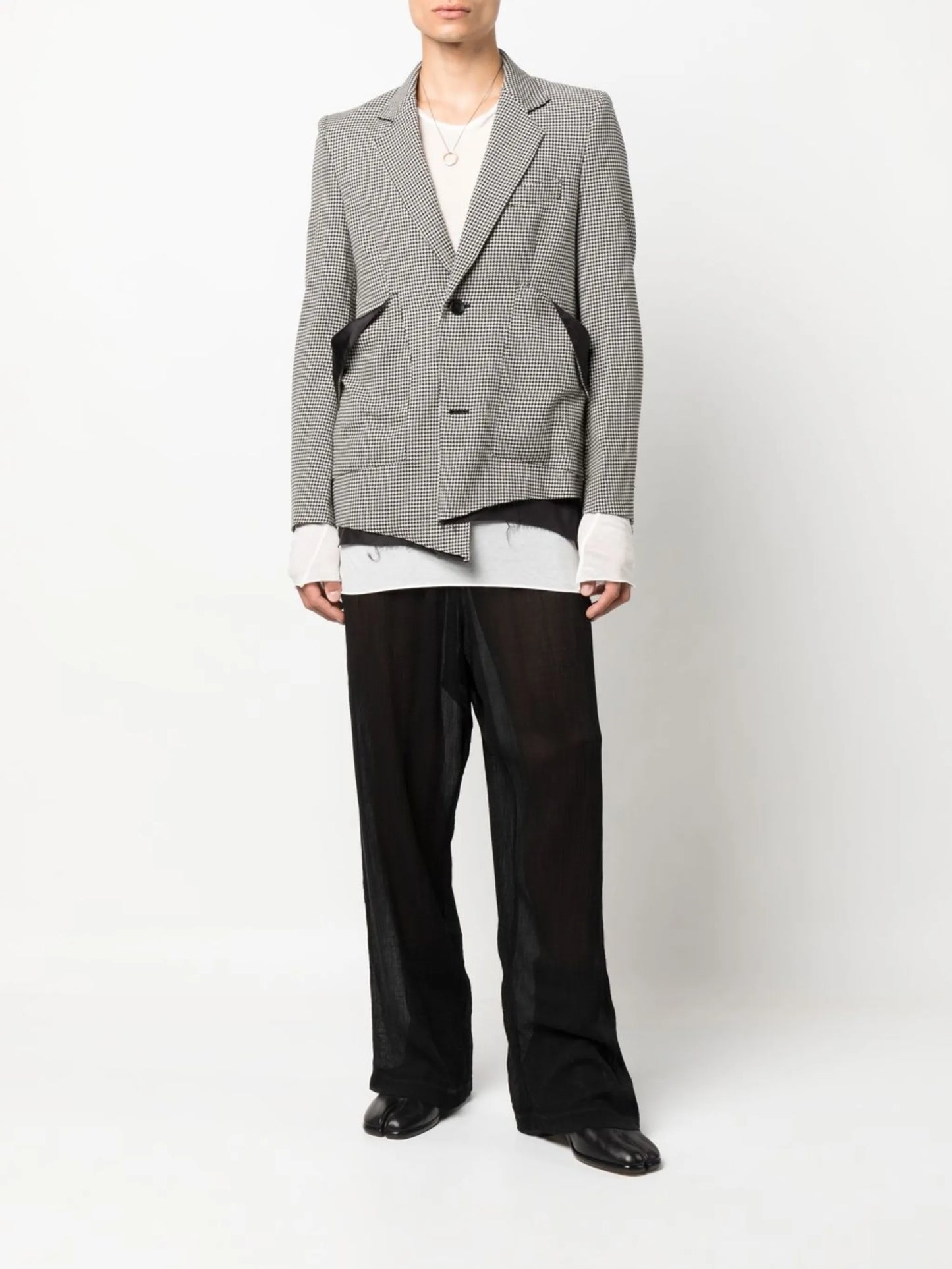 asymmetric-hem long-sleeve blazer