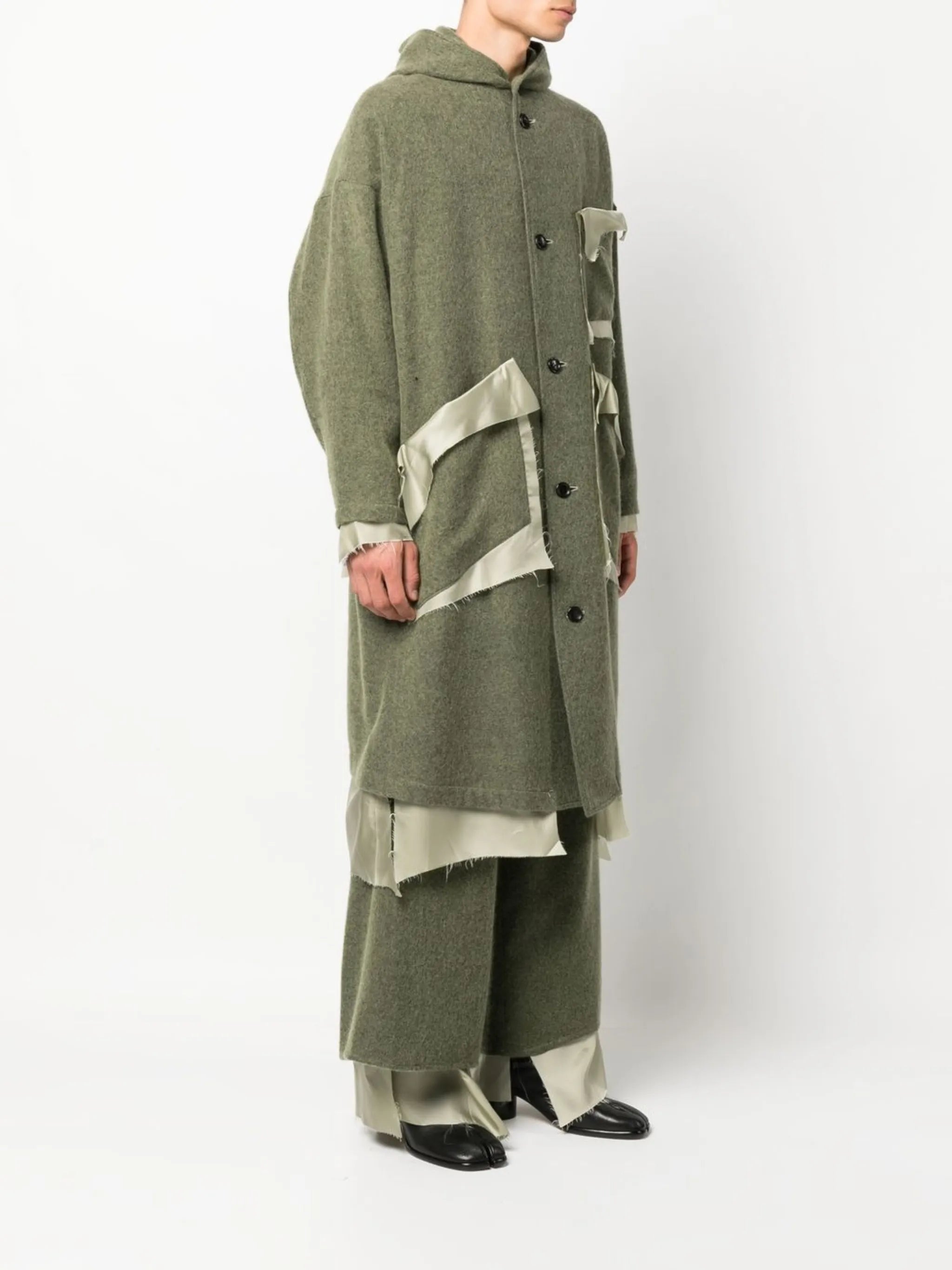 deconstructed single-breasted coat