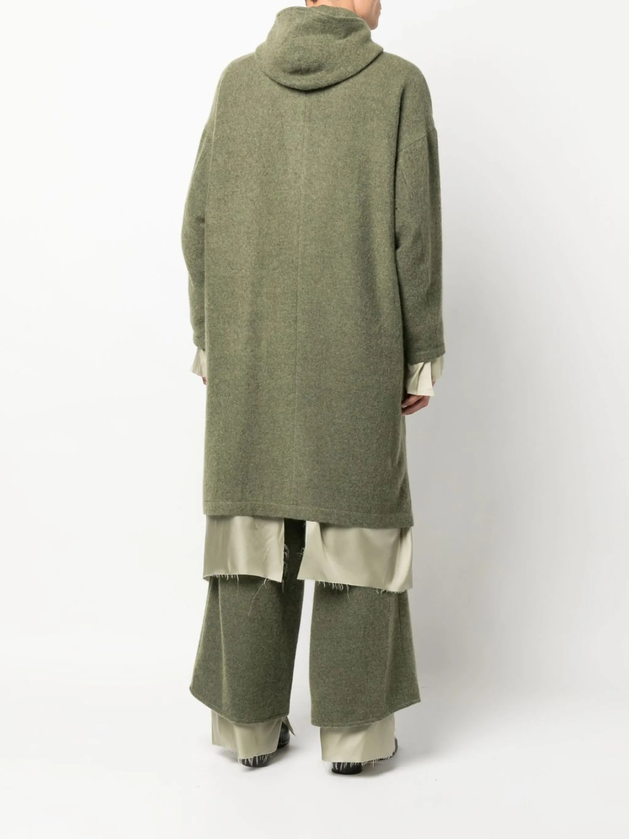 deconstructed single-breasted coat