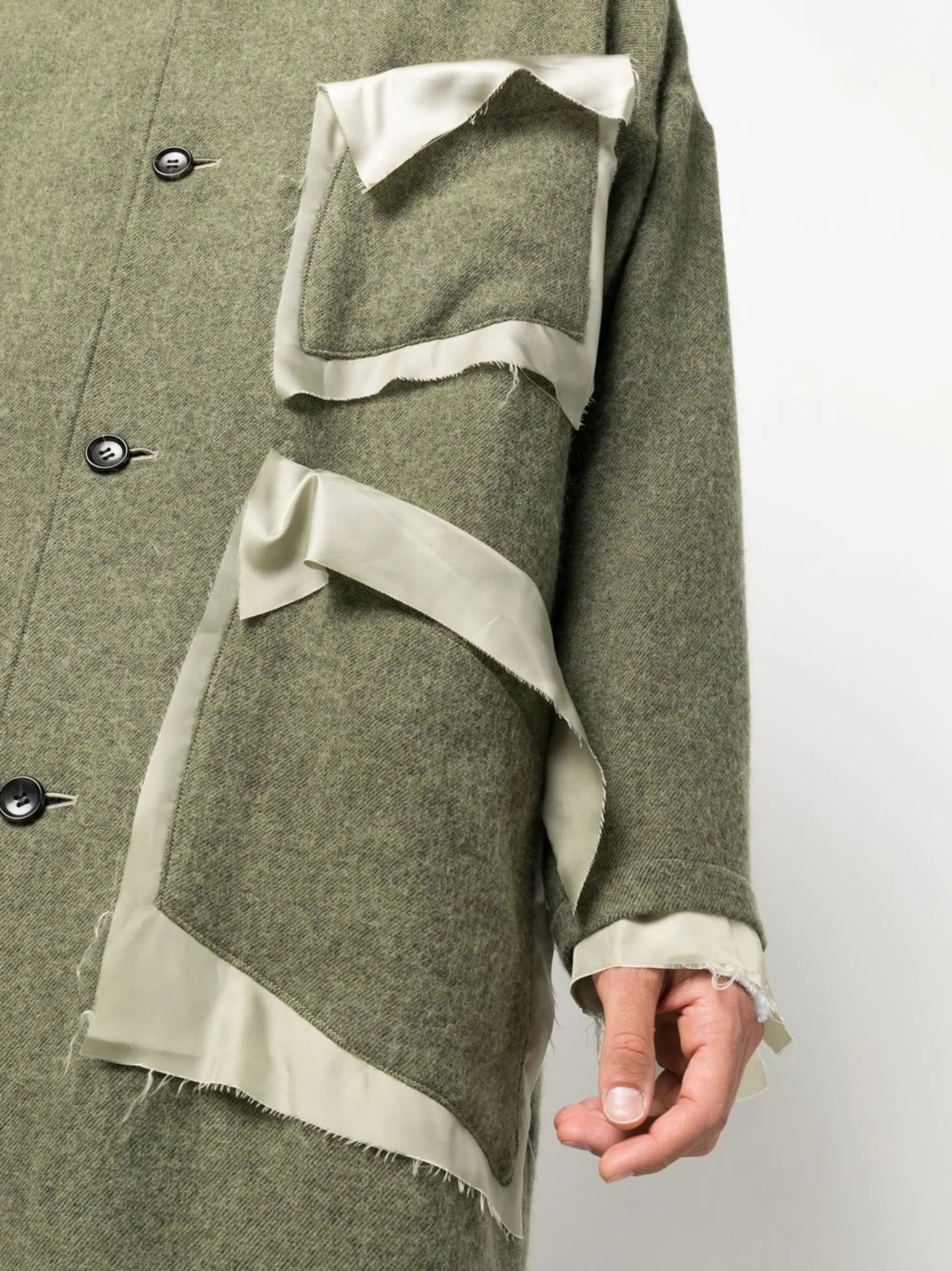 deconstructed single-breasted coat