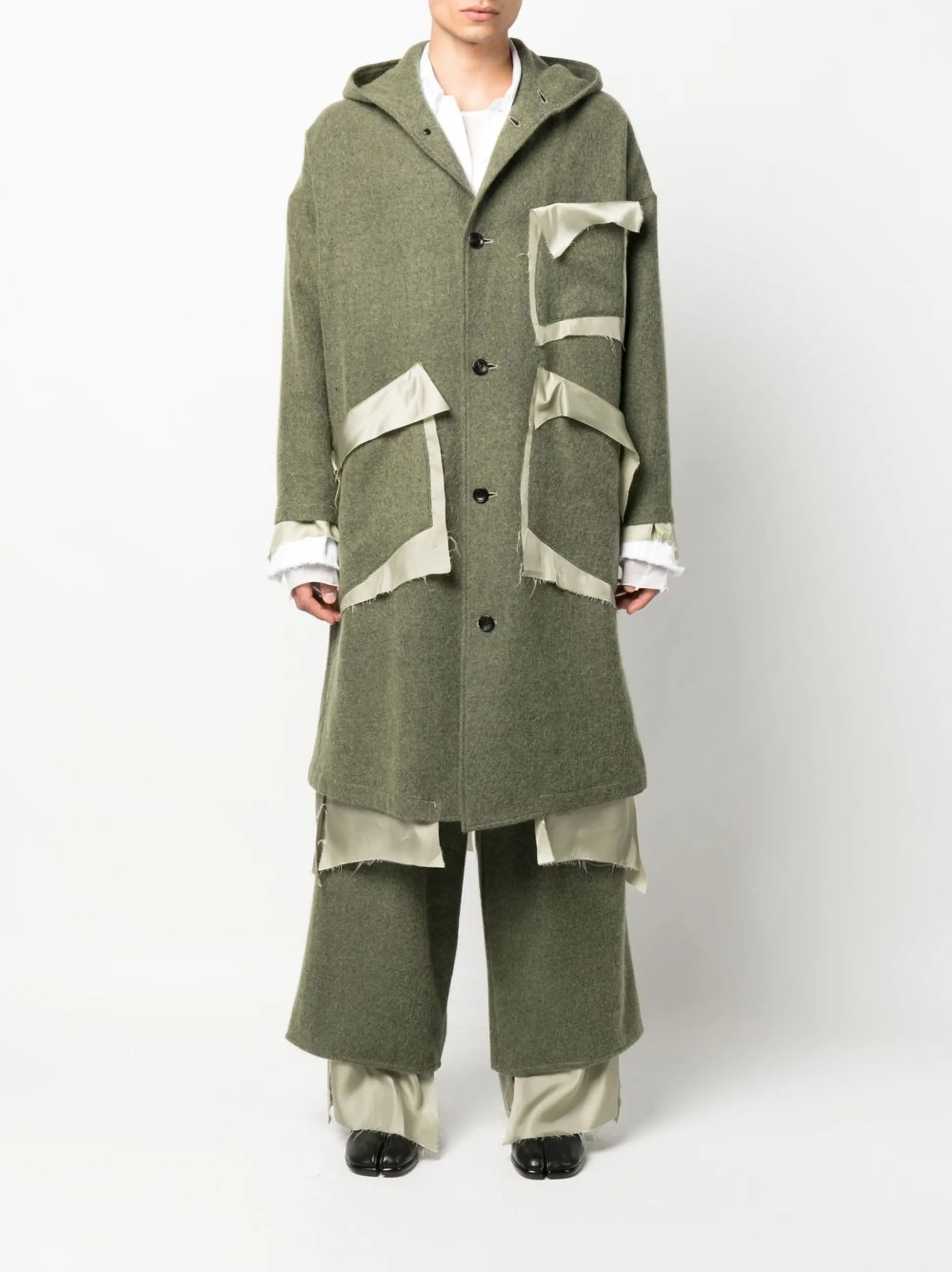 deconstructed single-breasted coat