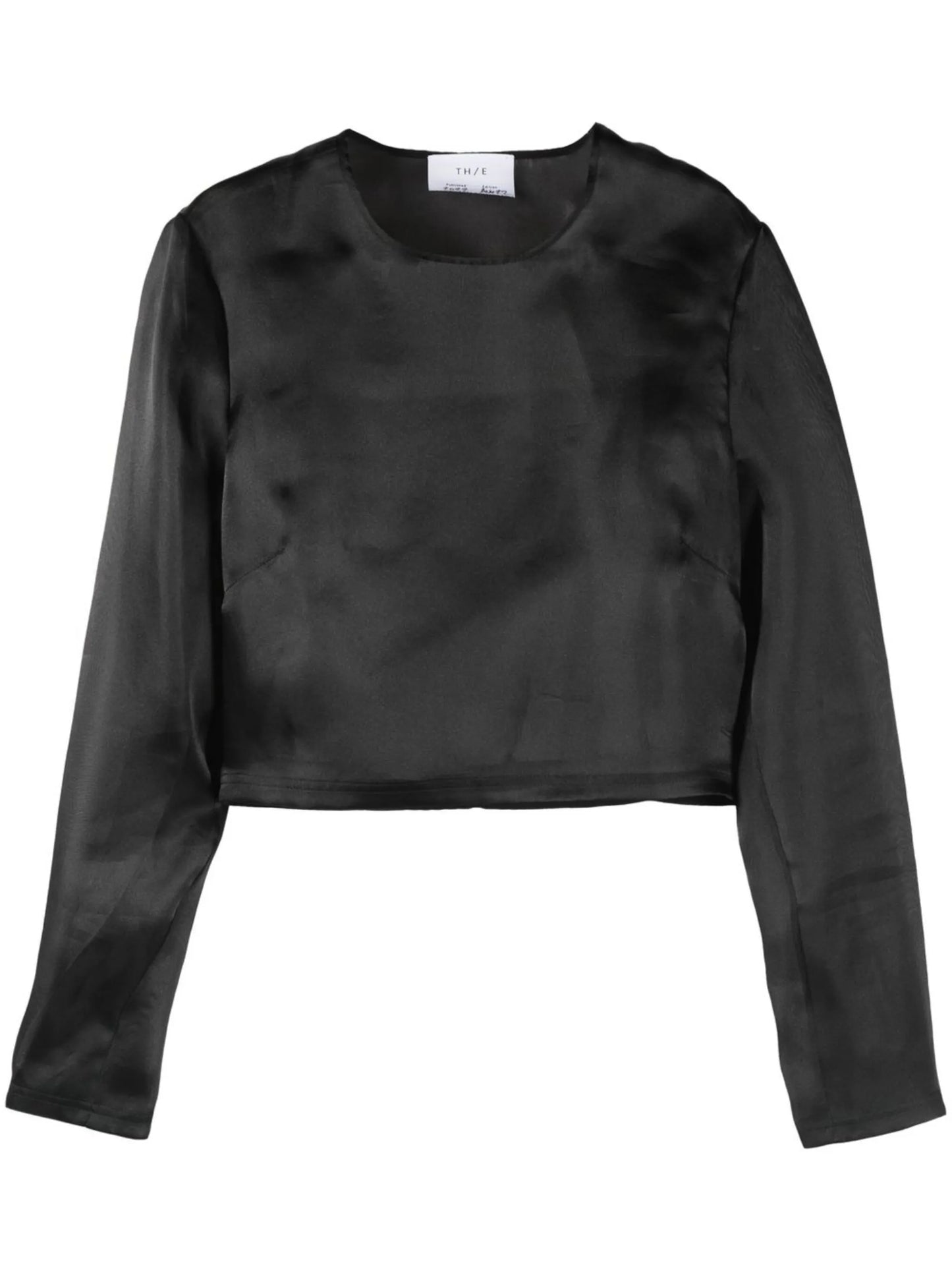 long-sleeve translucent blouse