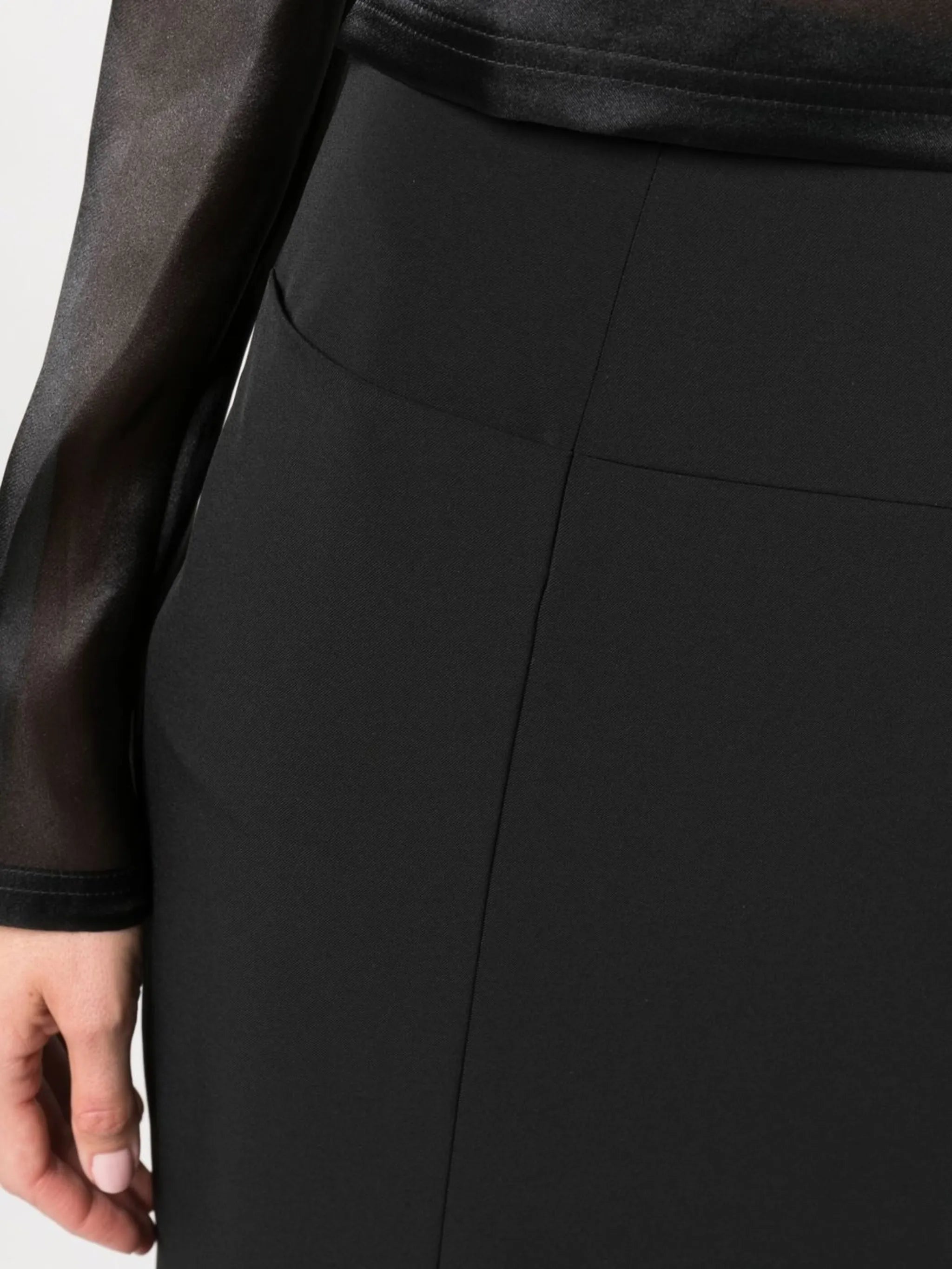 exposed-zip pencil skirt