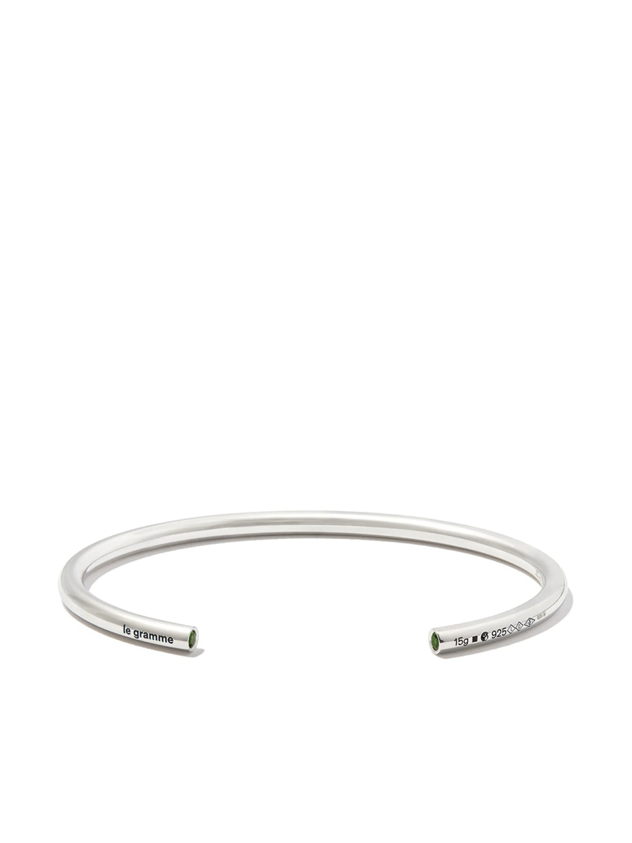 sterling silver 15g tsavorite bangle