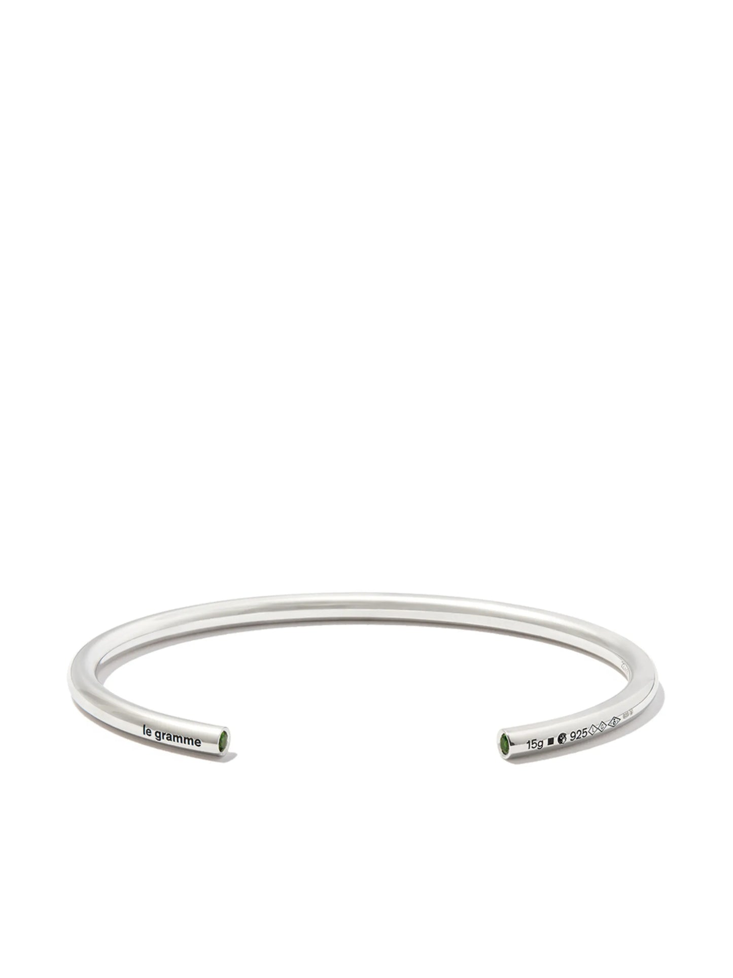 sterling silver 15g tsavorite bangle