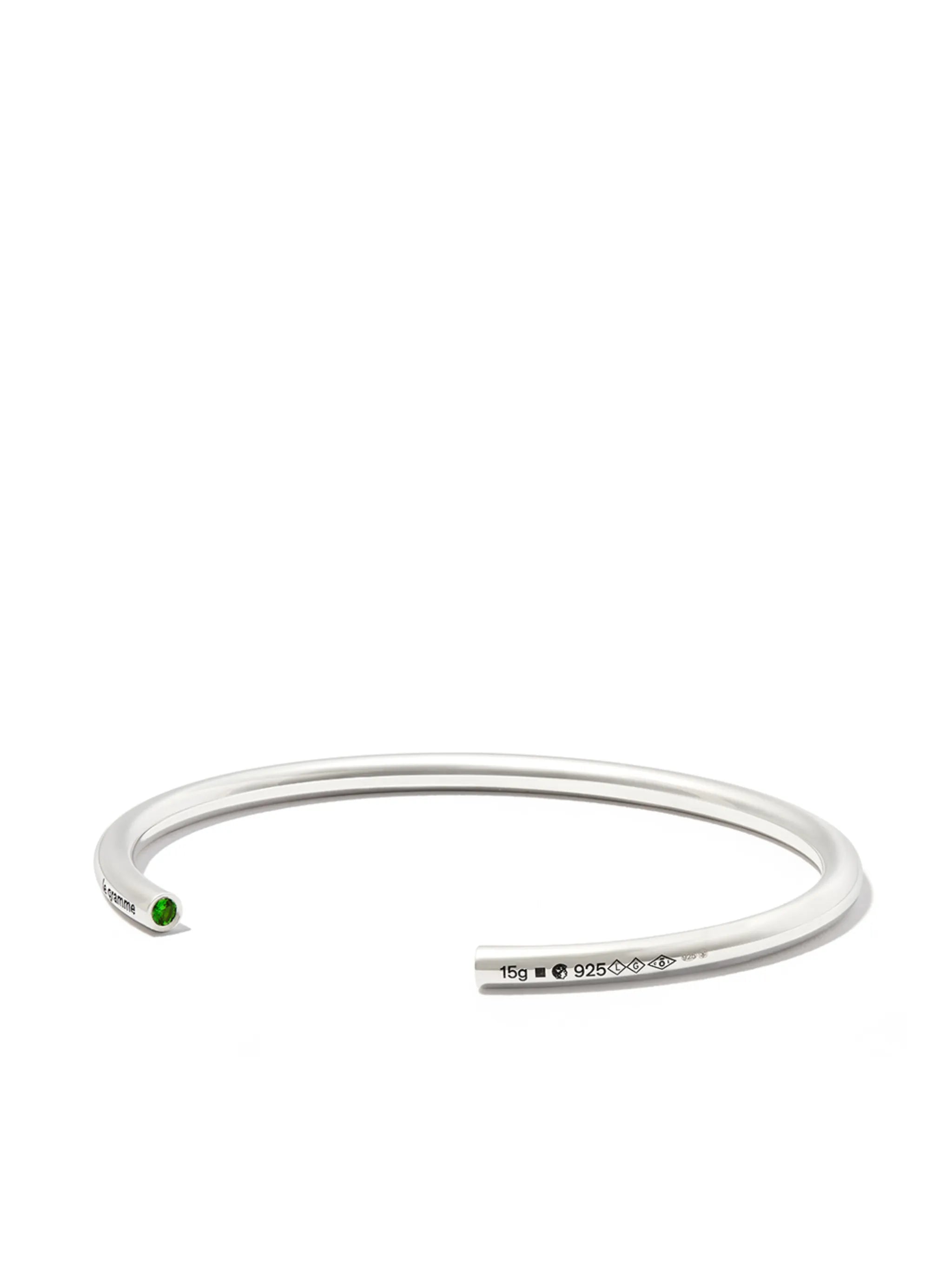 sterling silver 15g tsavorite bangle