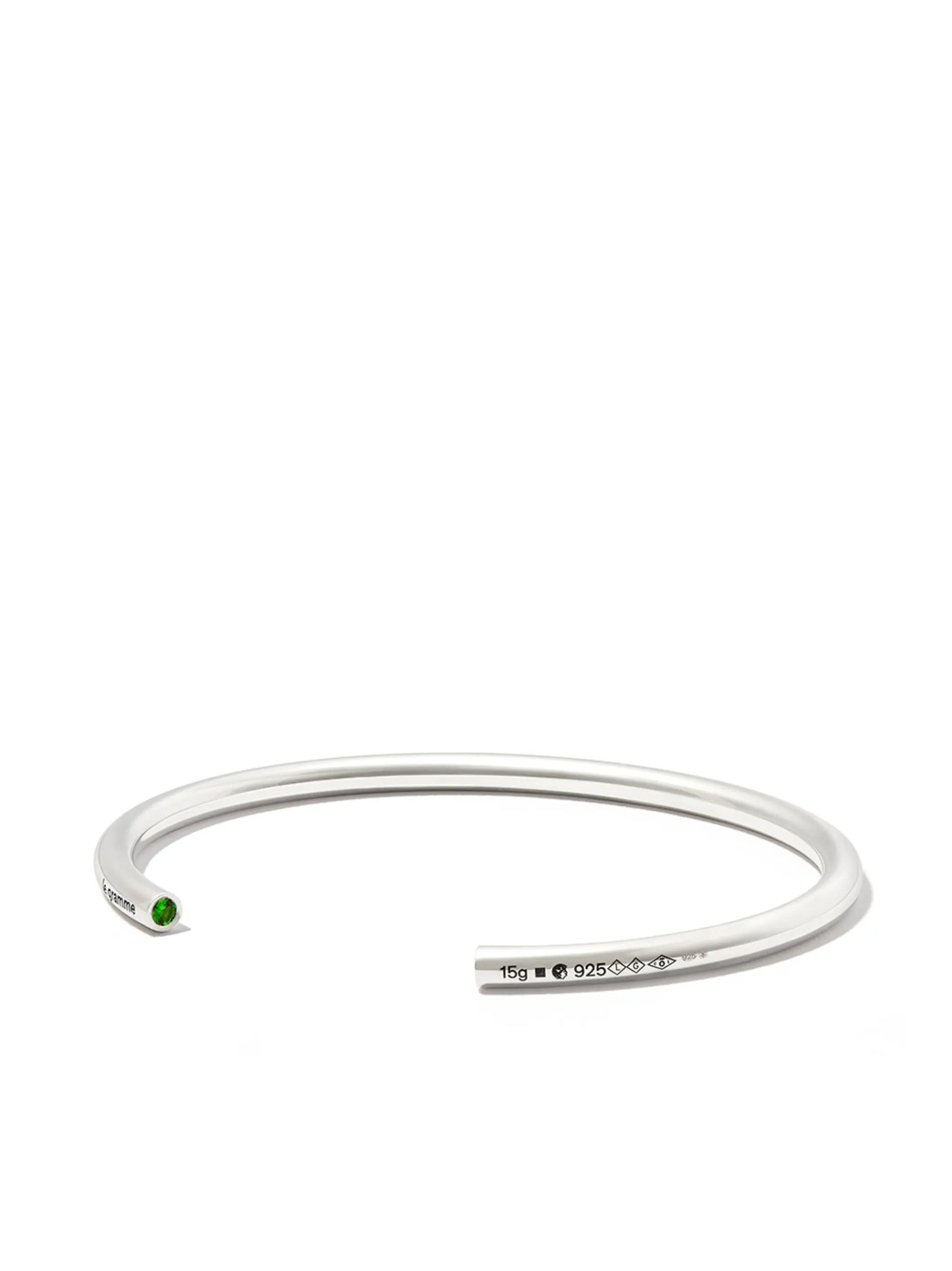 sterling silver 15g tsavorite bangle