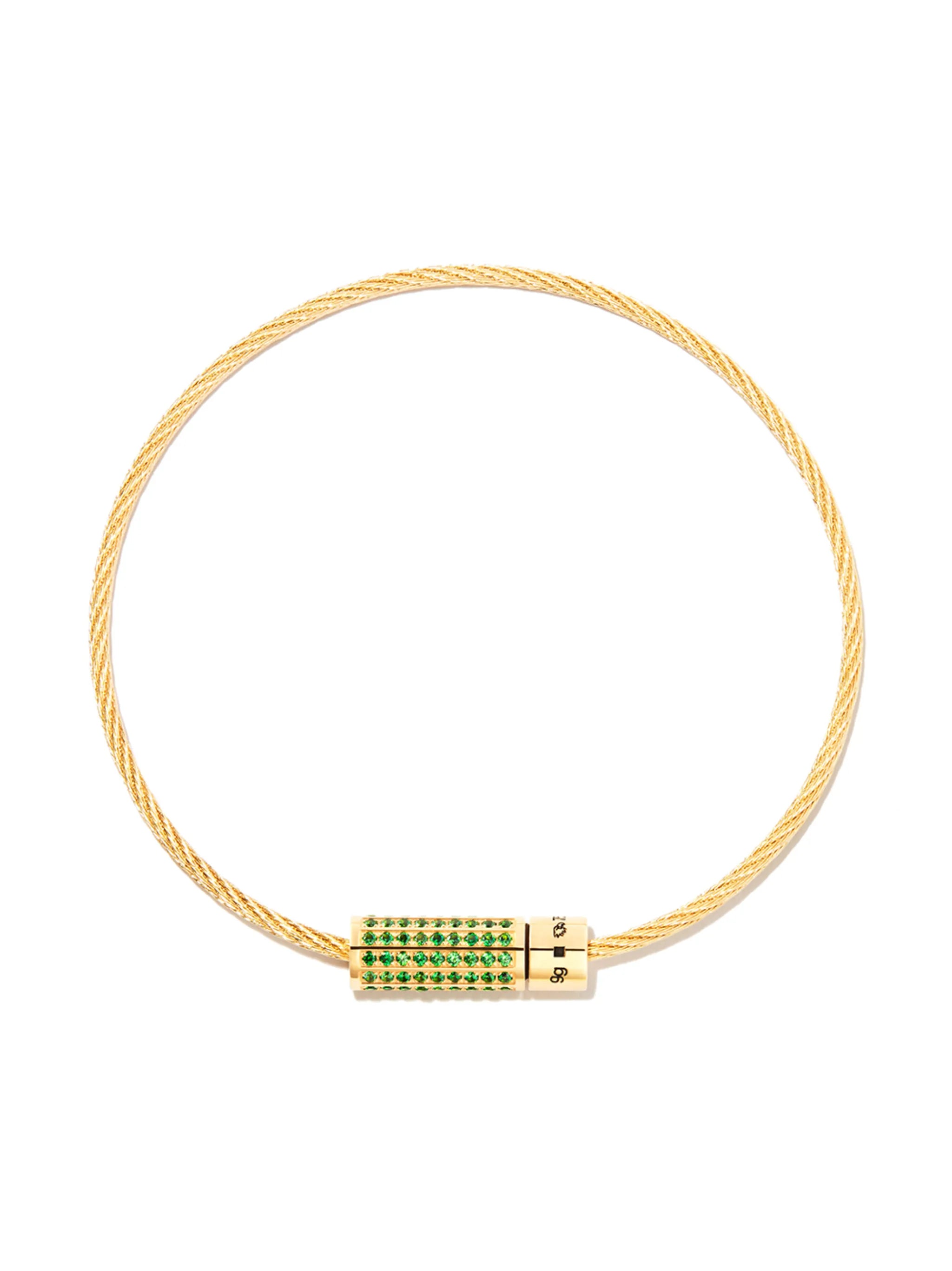 9kt yellow gold Cable 9g tsavorite bracelet