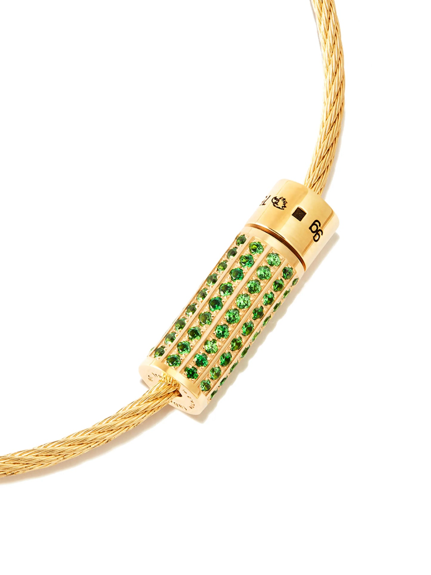 9kt yellow gold Cable 9g tsavorite bracelet