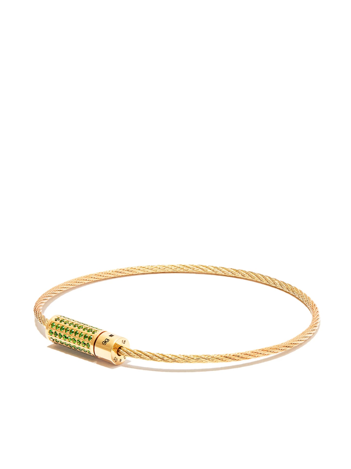 9kt yellow gold Cable 9g tsavorite bracelet
