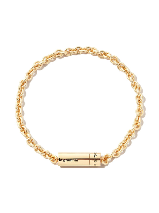 18kt yellow gold 15gr polished link bracelet