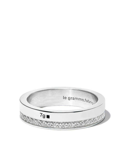 7g diamond line polished band ring