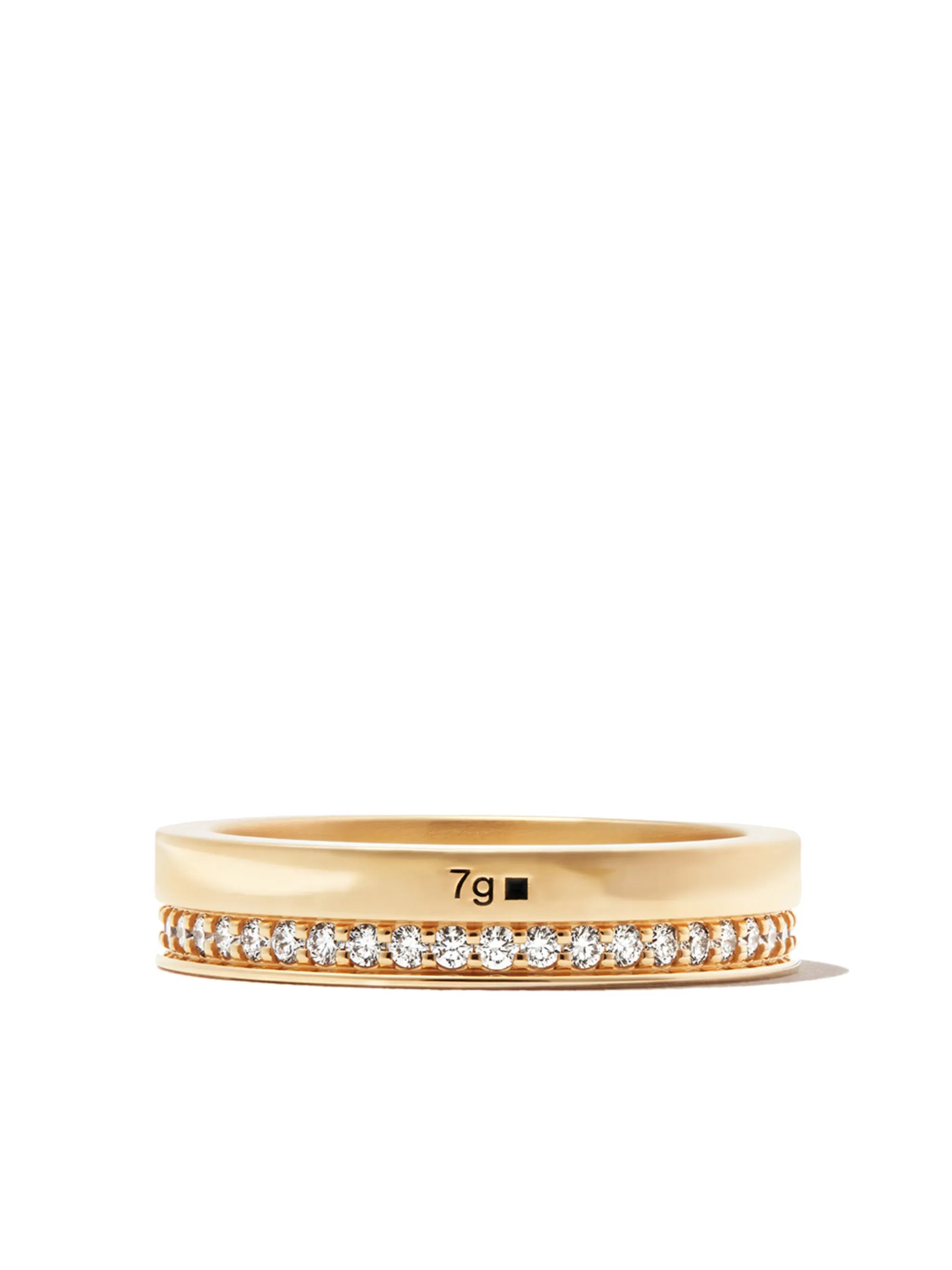 18kt yellow gold 7g diamond line polished band ring
