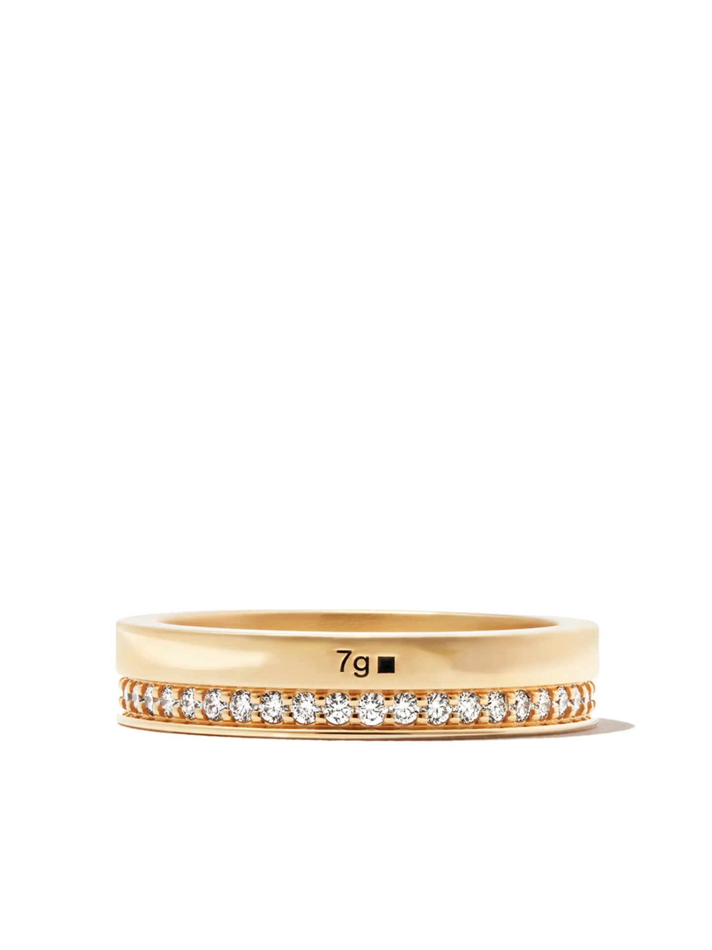 18kt yellow gold 7g diamond line polished band ring
