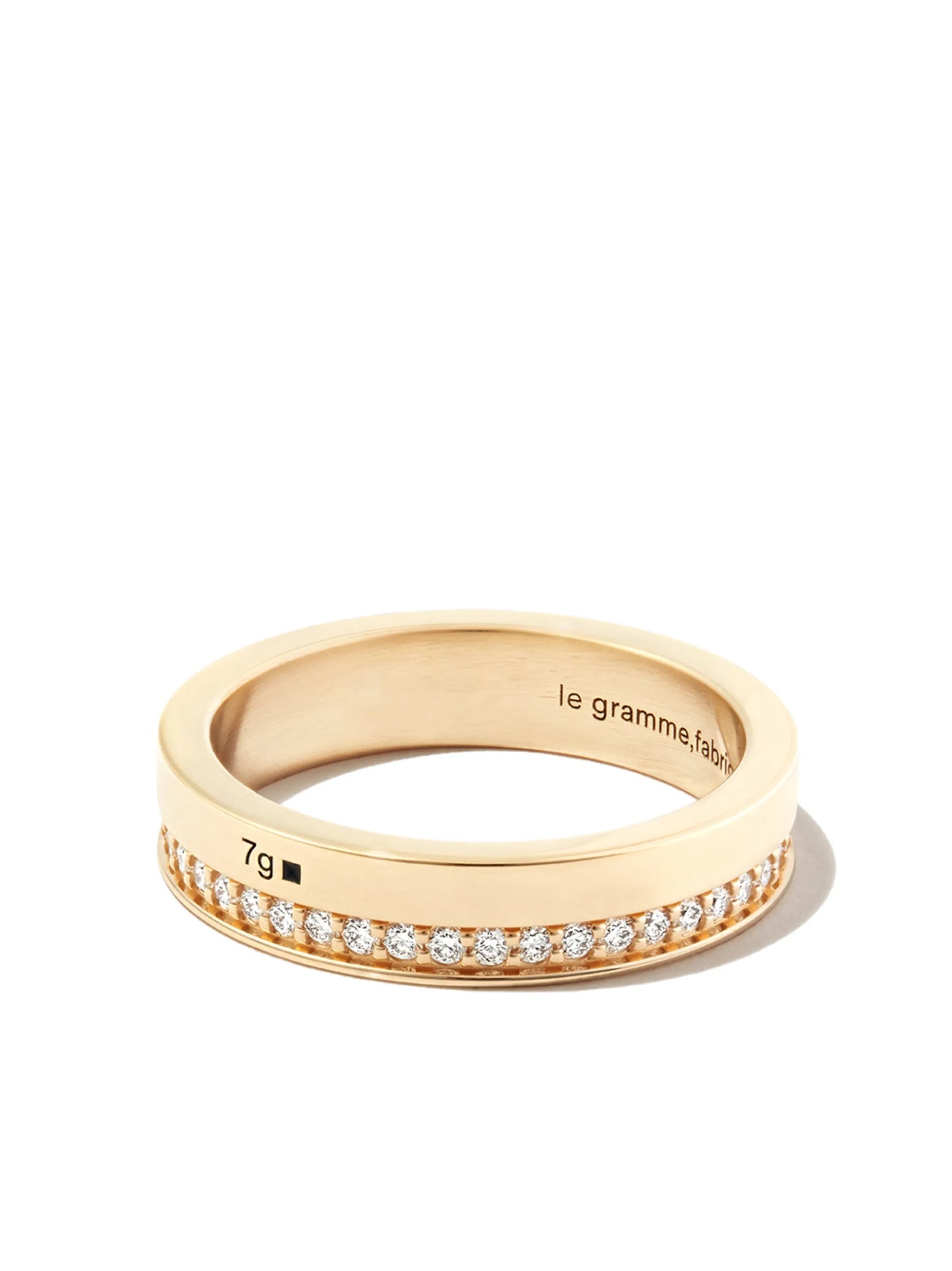 18kt yellow gold 7g diamond line polished band ring