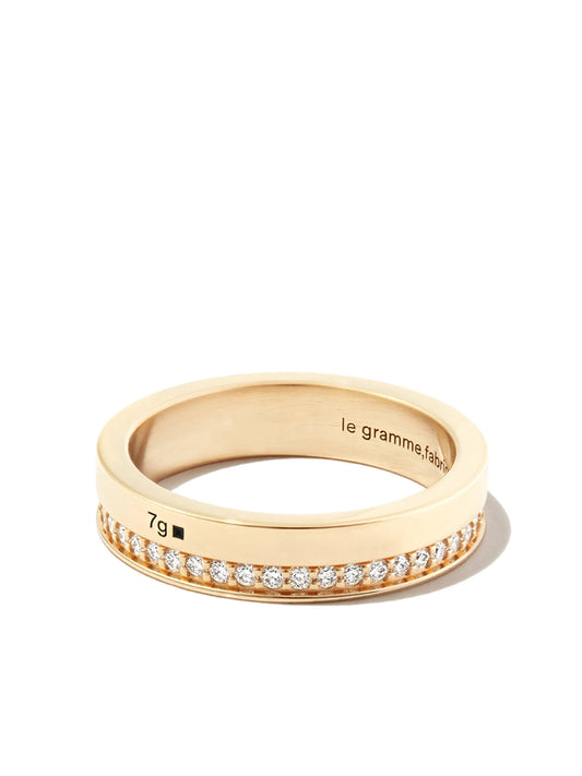18kt yellow gold 7g diamond line polished band ring