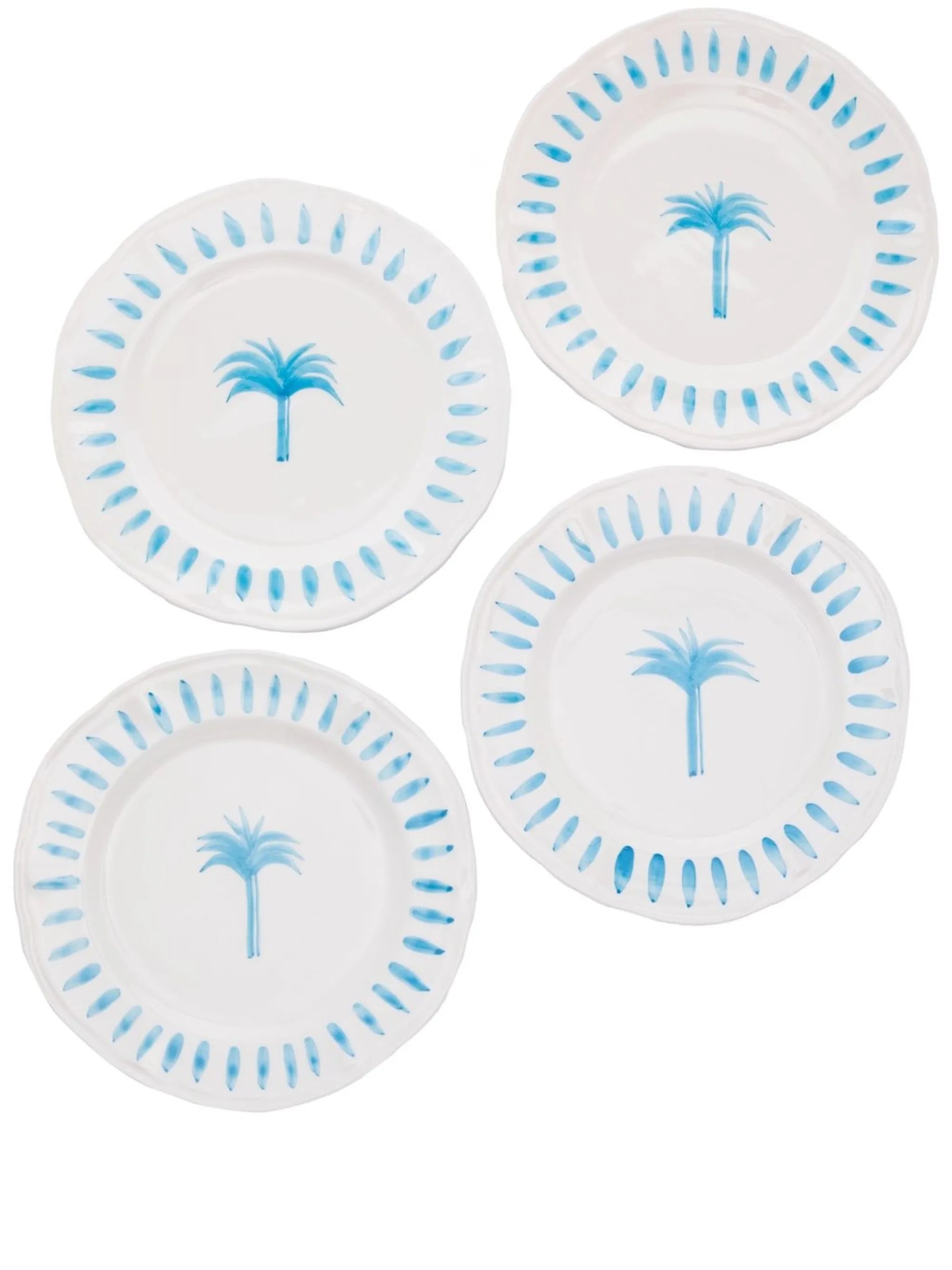 The Palms set of four ceramic plates