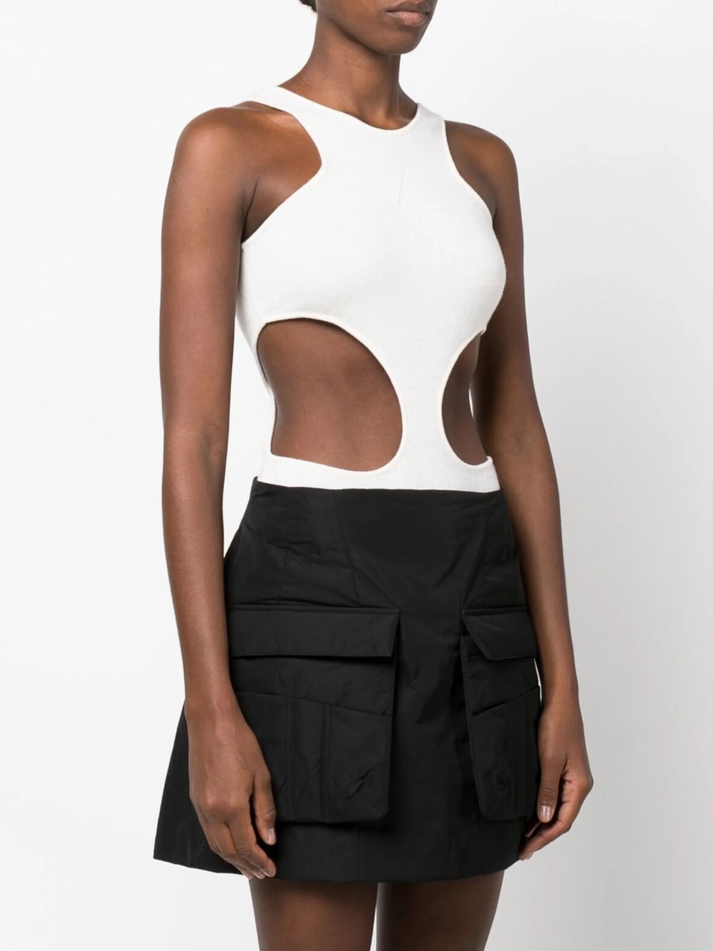 cut-out merino wool bodysuit