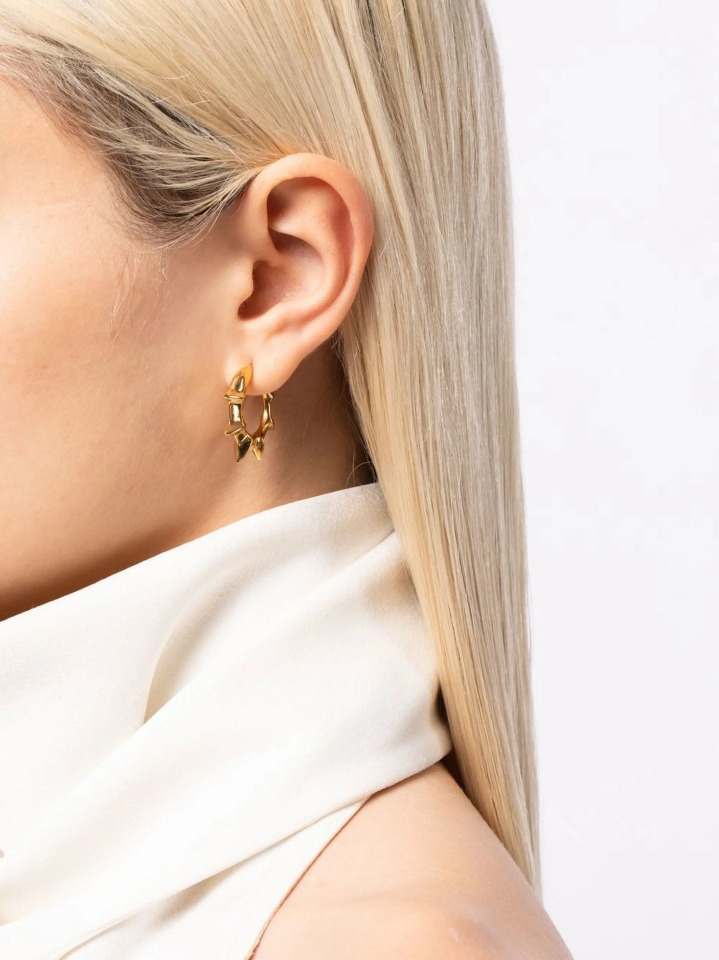 18kt gold vermeil Tiny Bamboo hoop earrings
