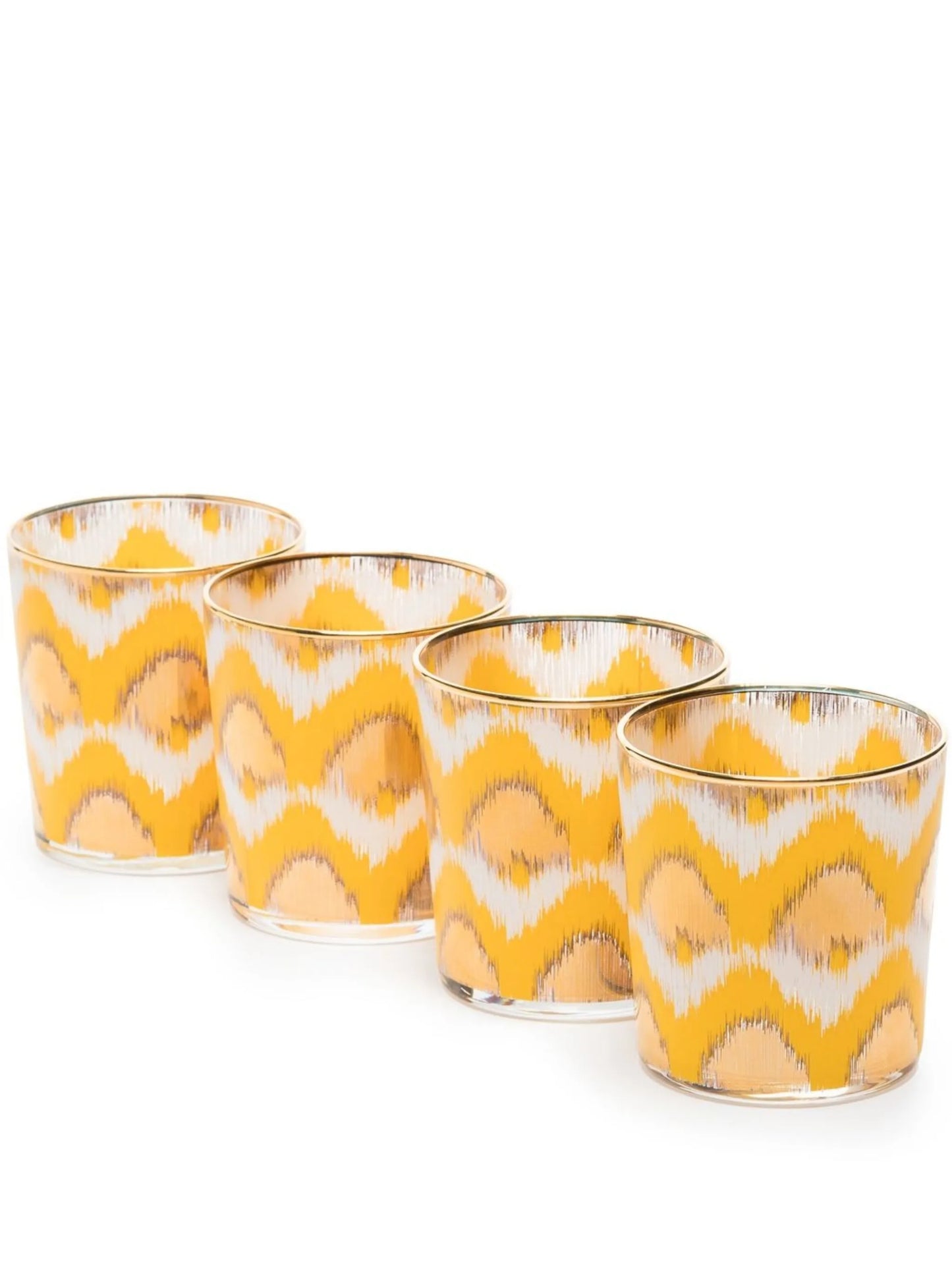 Ikat-print water glass
