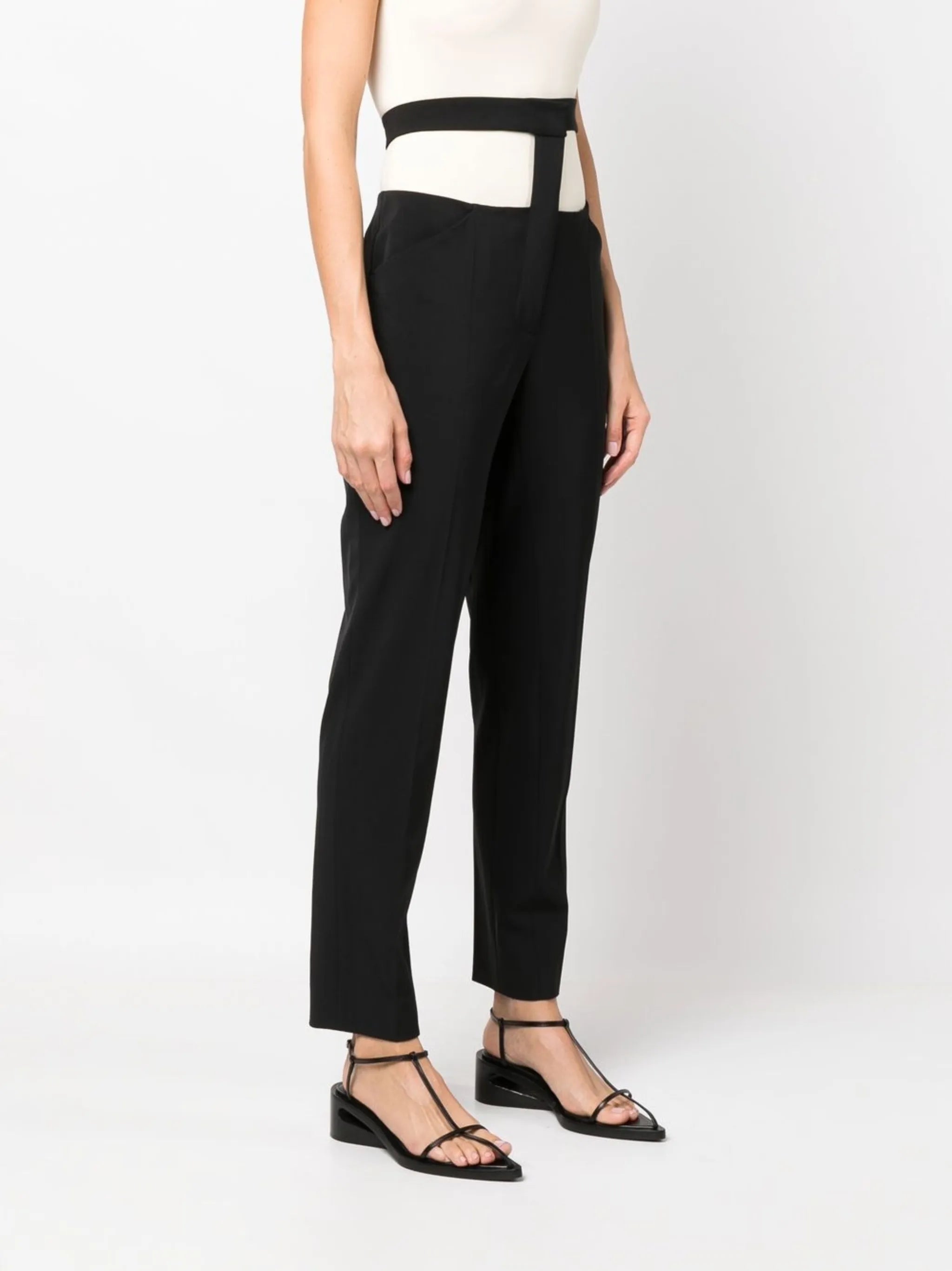 floating-waistband tailored trousers