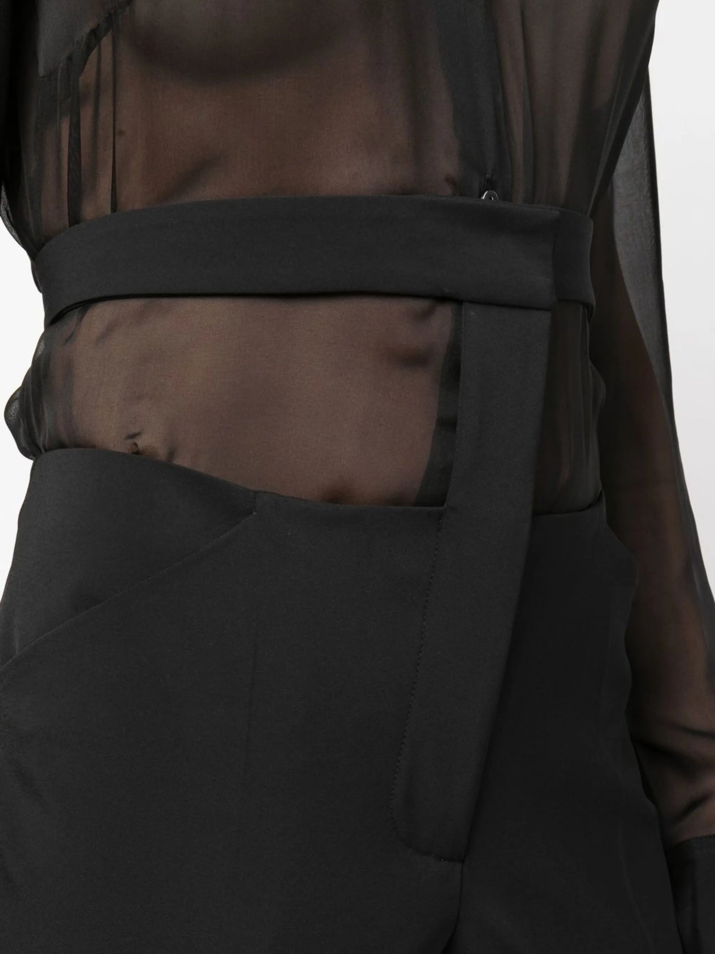 floating-waistband tailored trousers