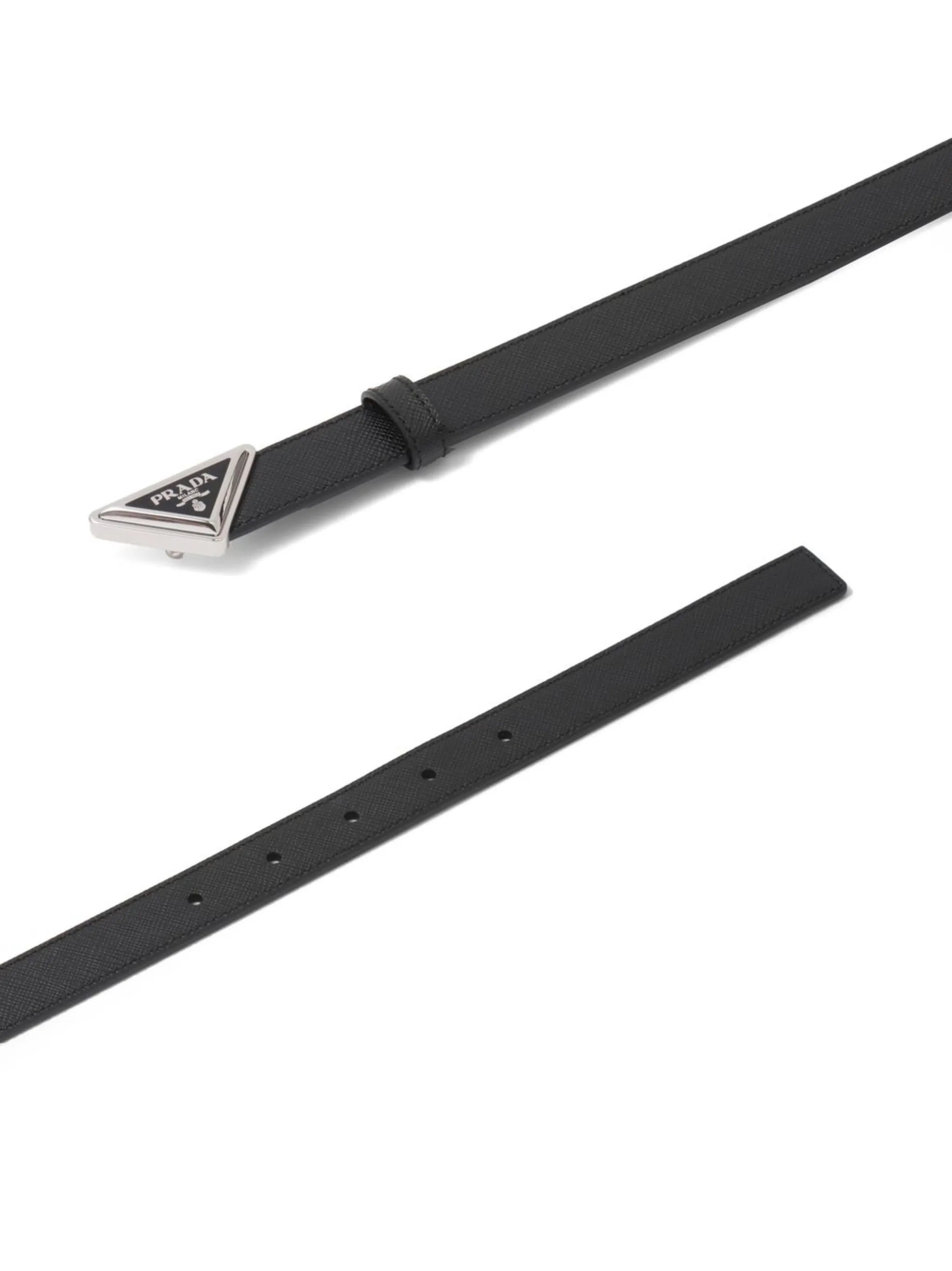 logo-buckle leather belt