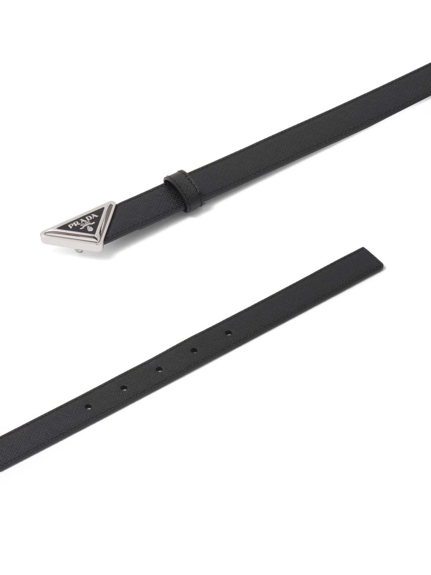 logo-buckle leather belt