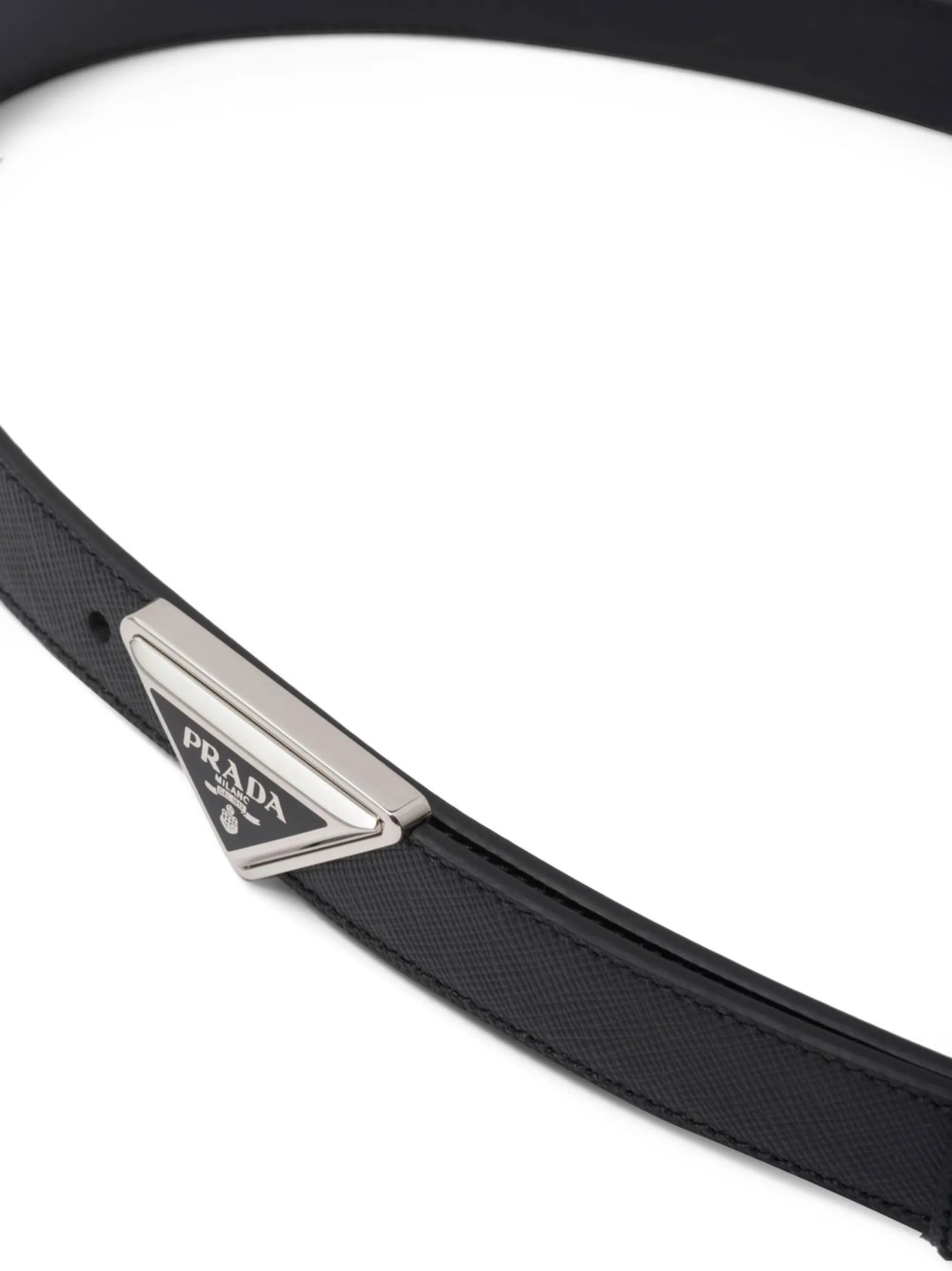 logo-buckle leather belt