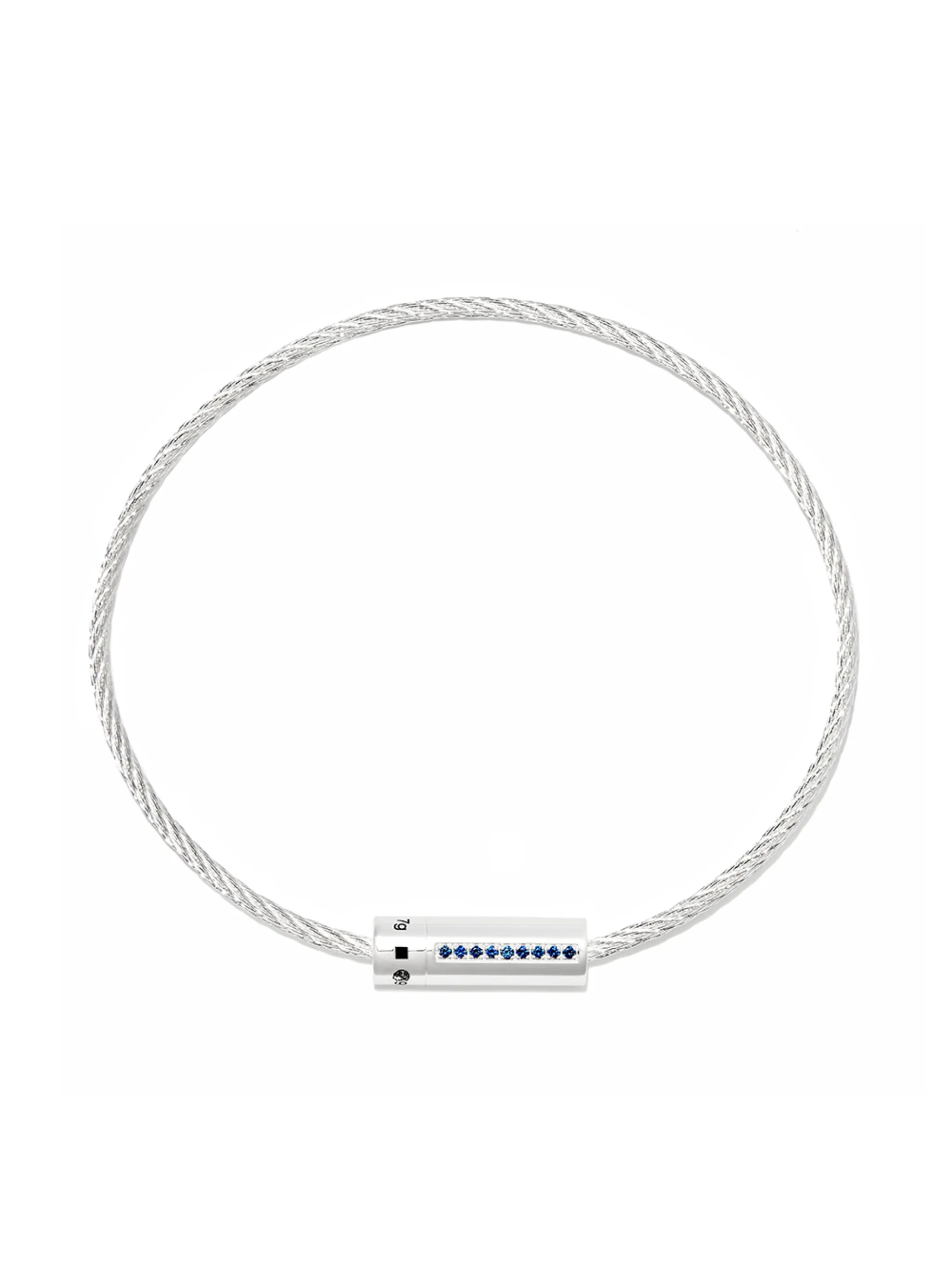 sterling silver Cable sapphire bracelet