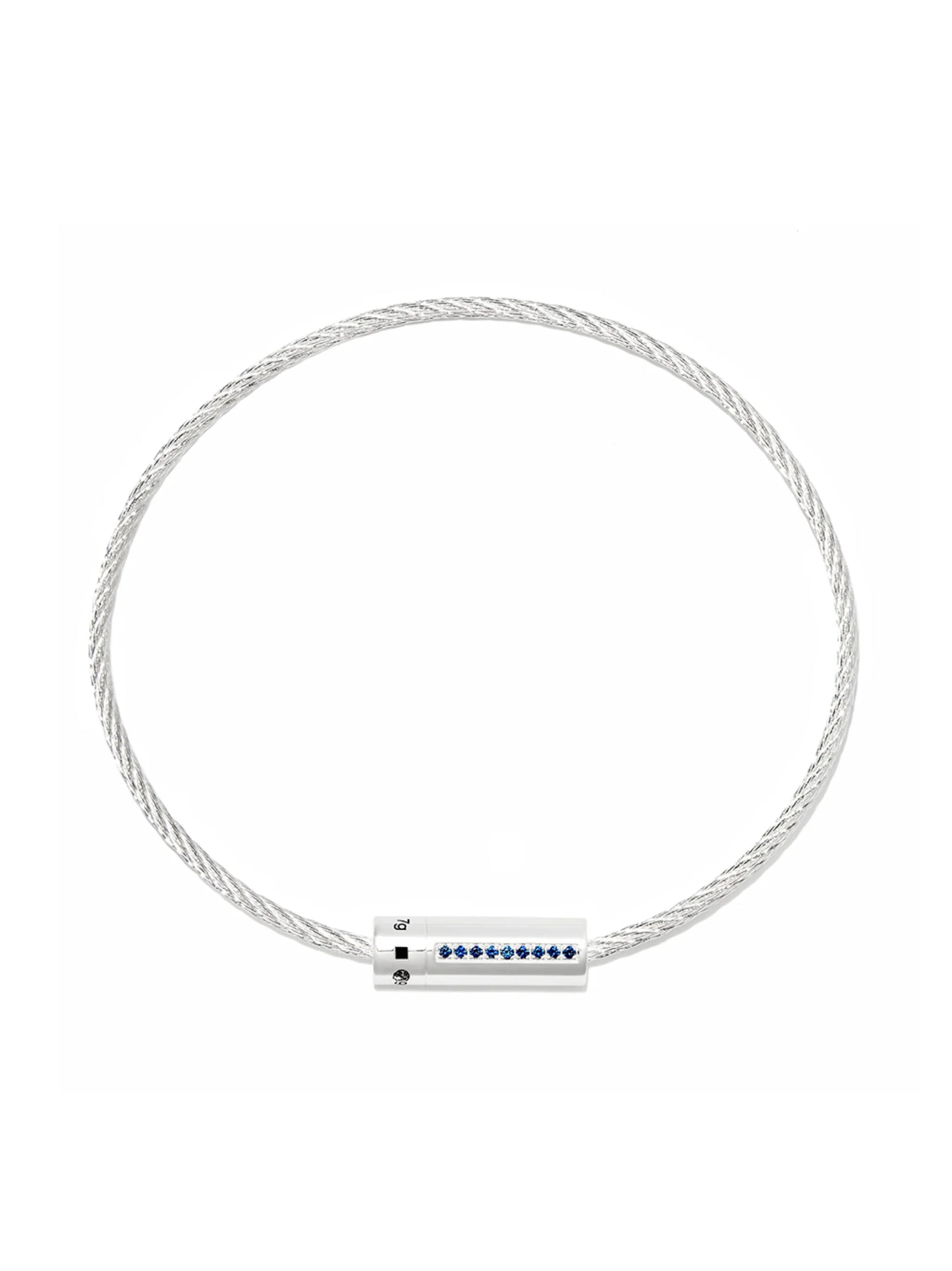 sterling silver Cable sapphire bracelet