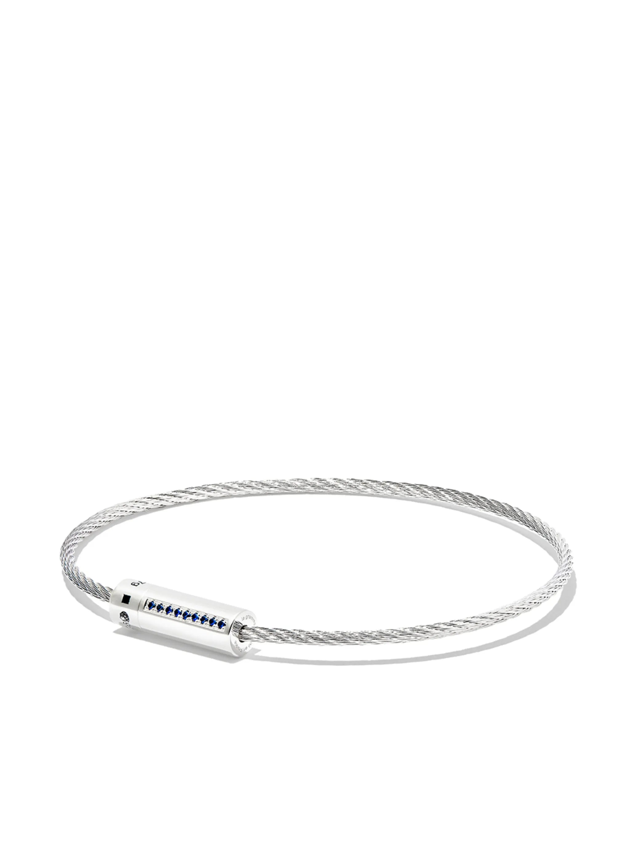 sterling silver Cable sapphire bracelet