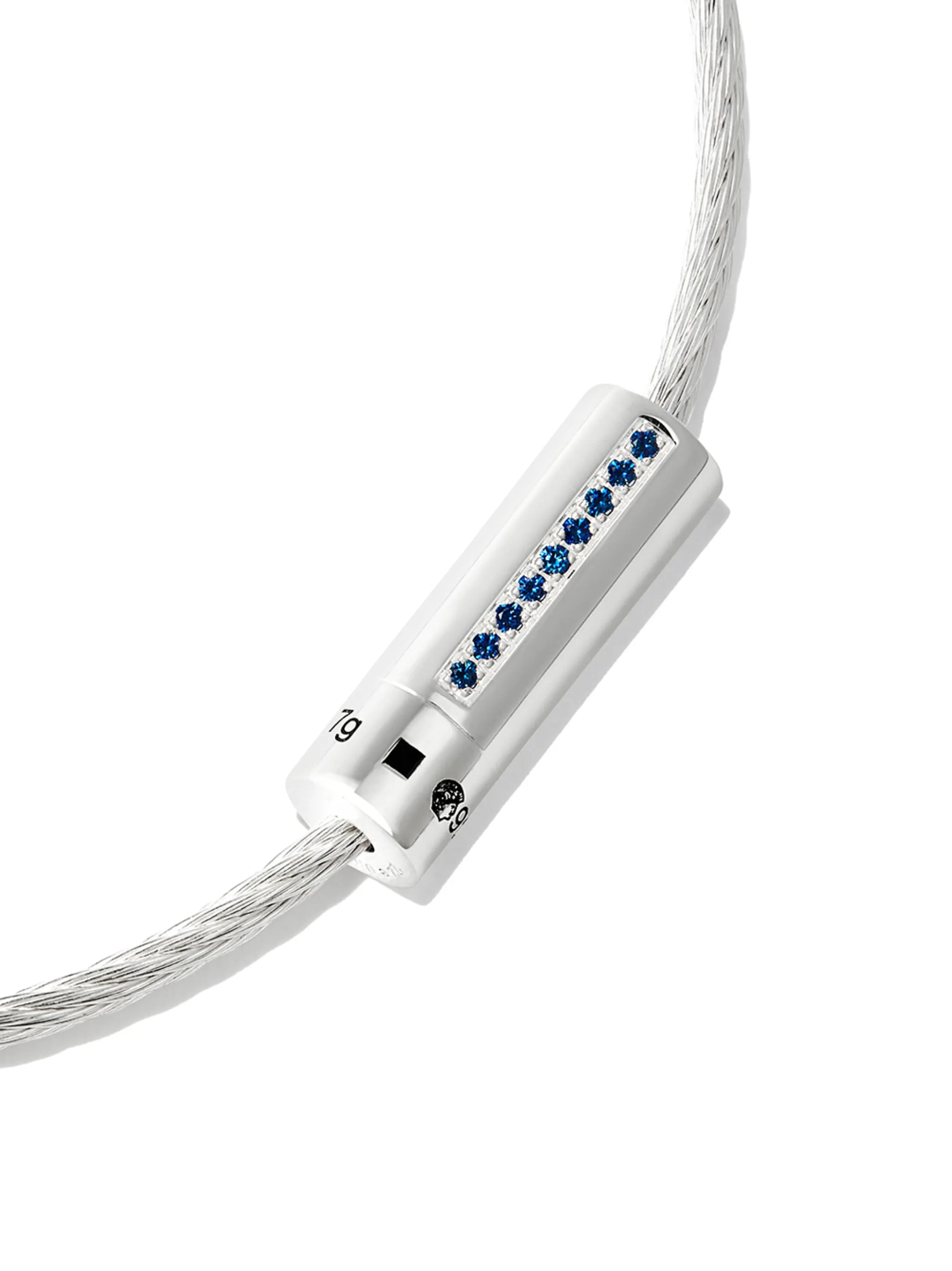 sterling silver Cable sapphire bracelet