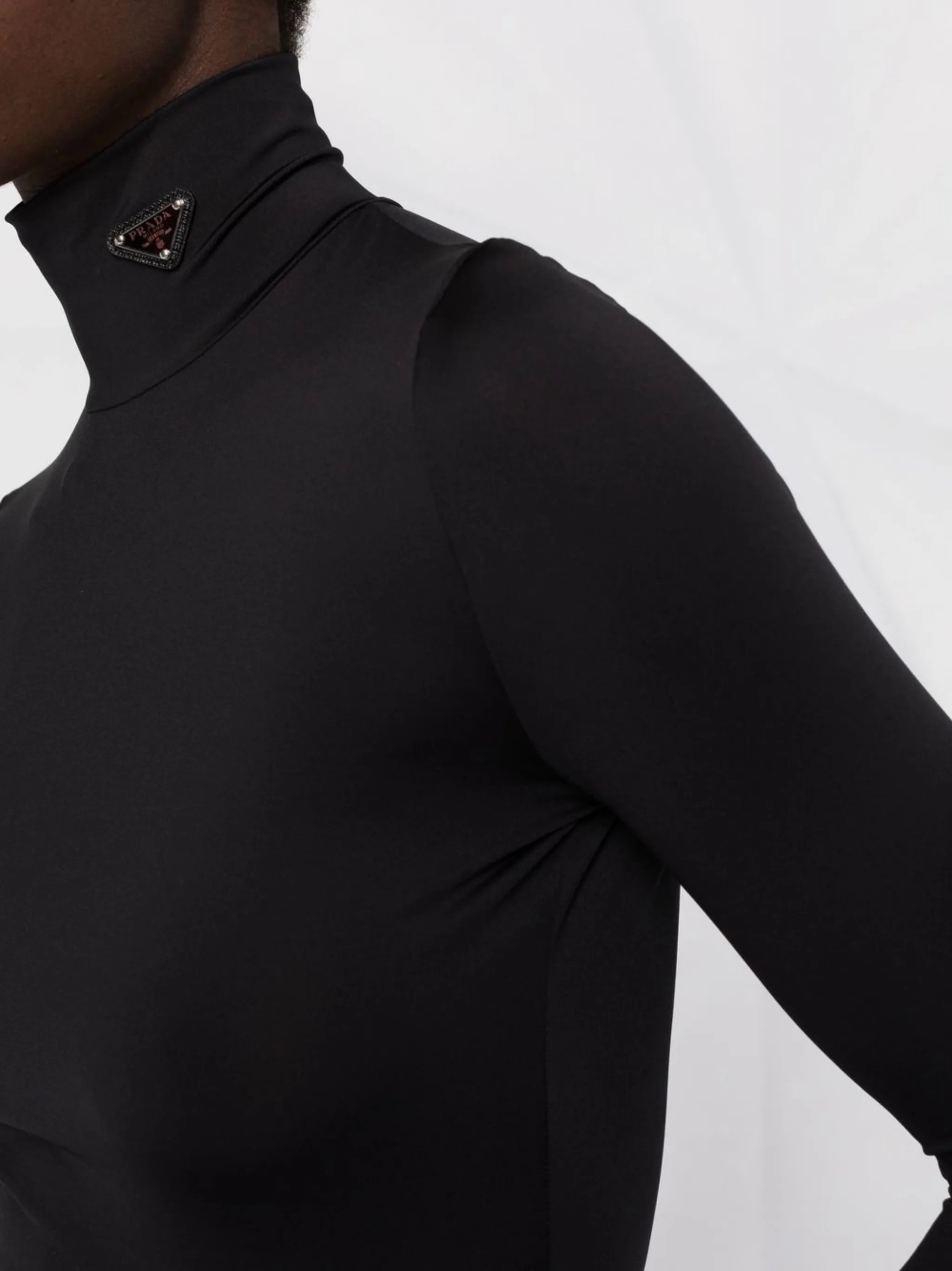 triangle-logo roll-neck top