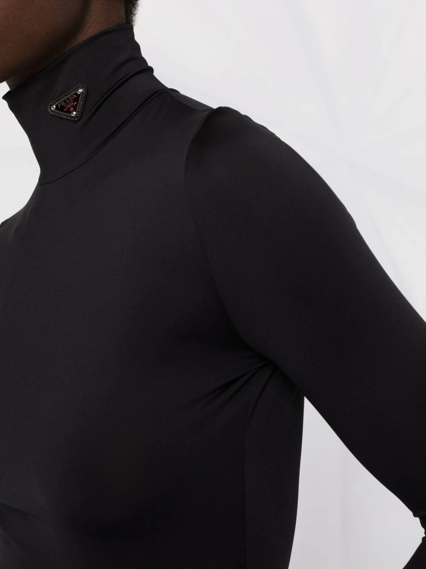 triangle-logo roll-neck top