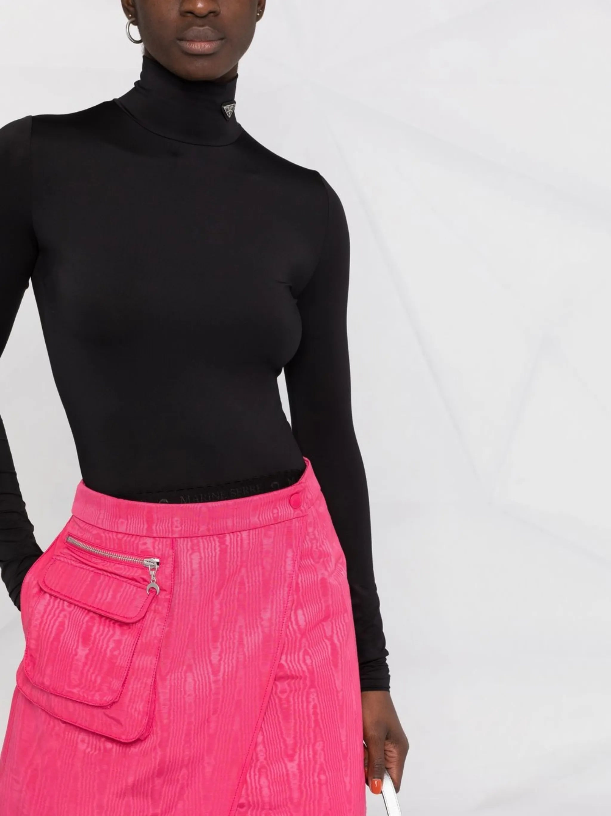 triangle-logo roll-neck top