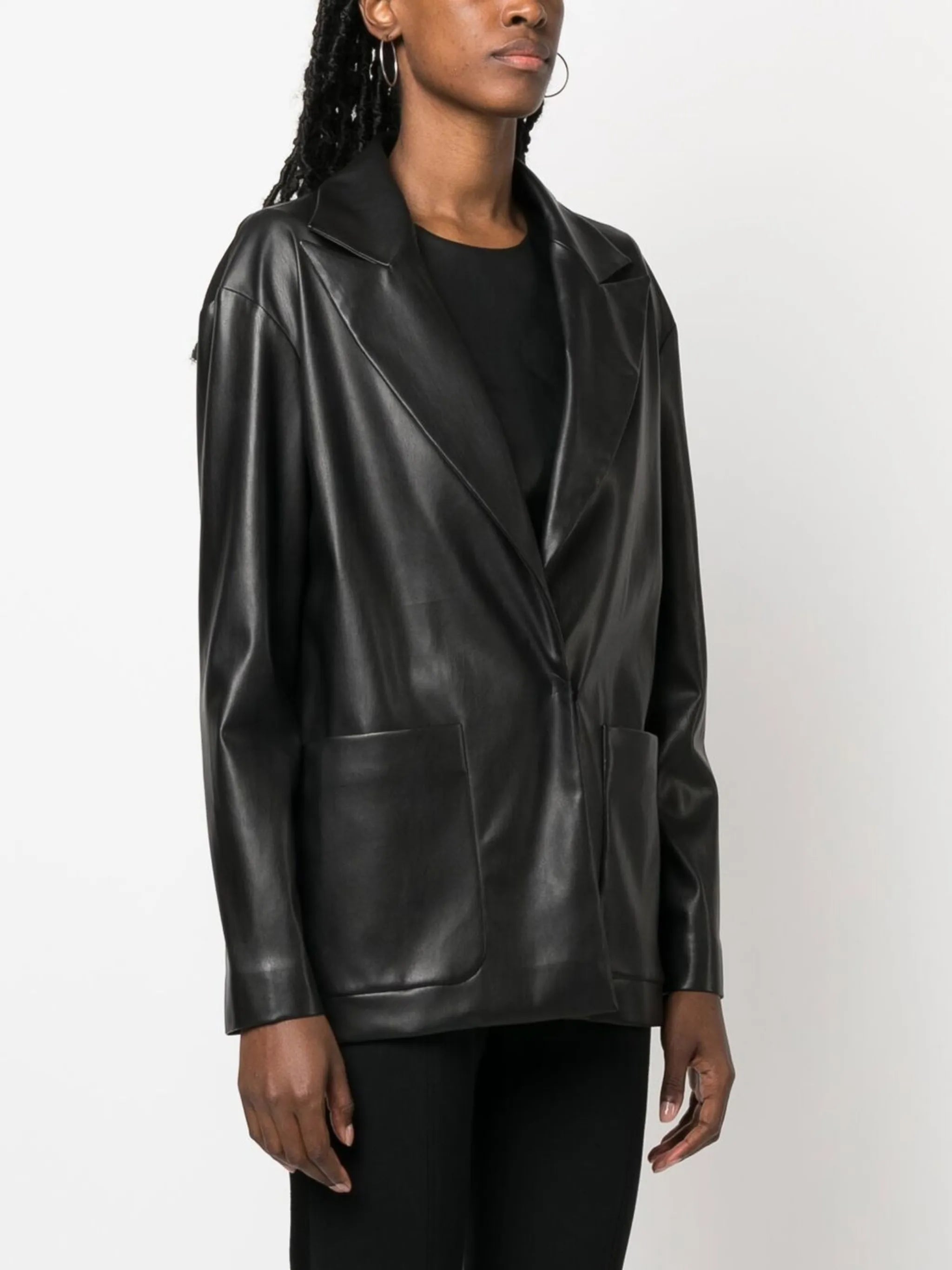 Body-Lines faux-leather blazer