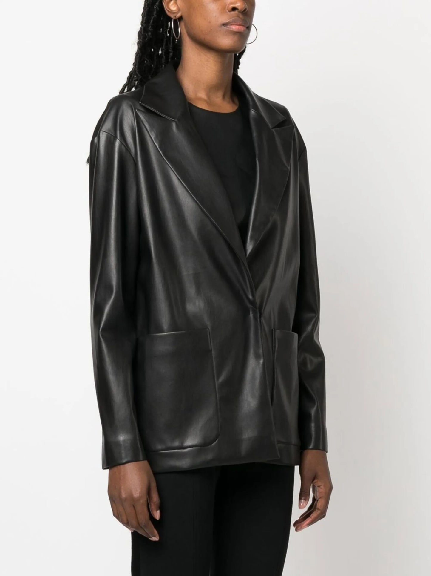 Body-Lines faux-leather blazer