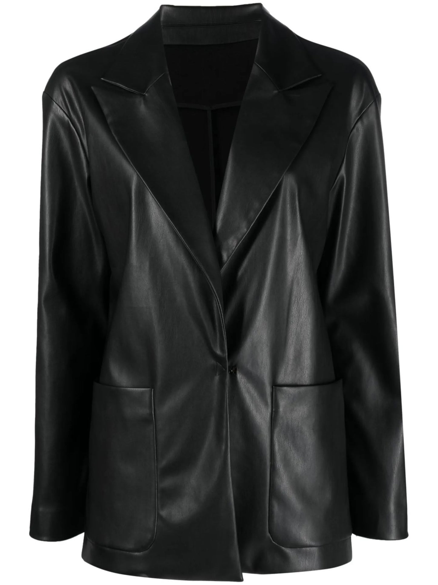 Body-Lines faux-leather blazer