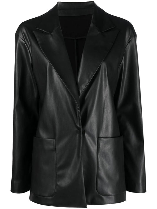 Body-Lines faux-leather blazer