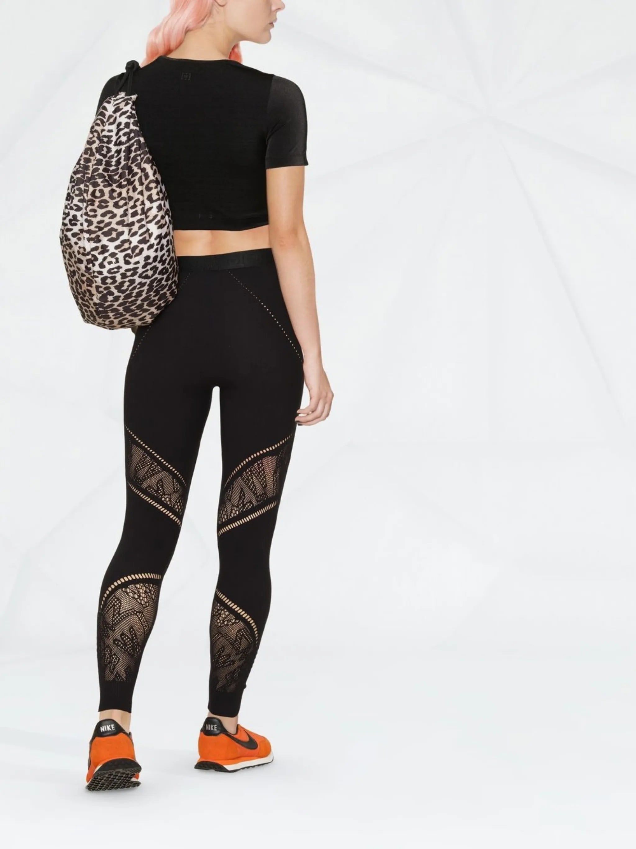 Sporty Logo Net Leggings