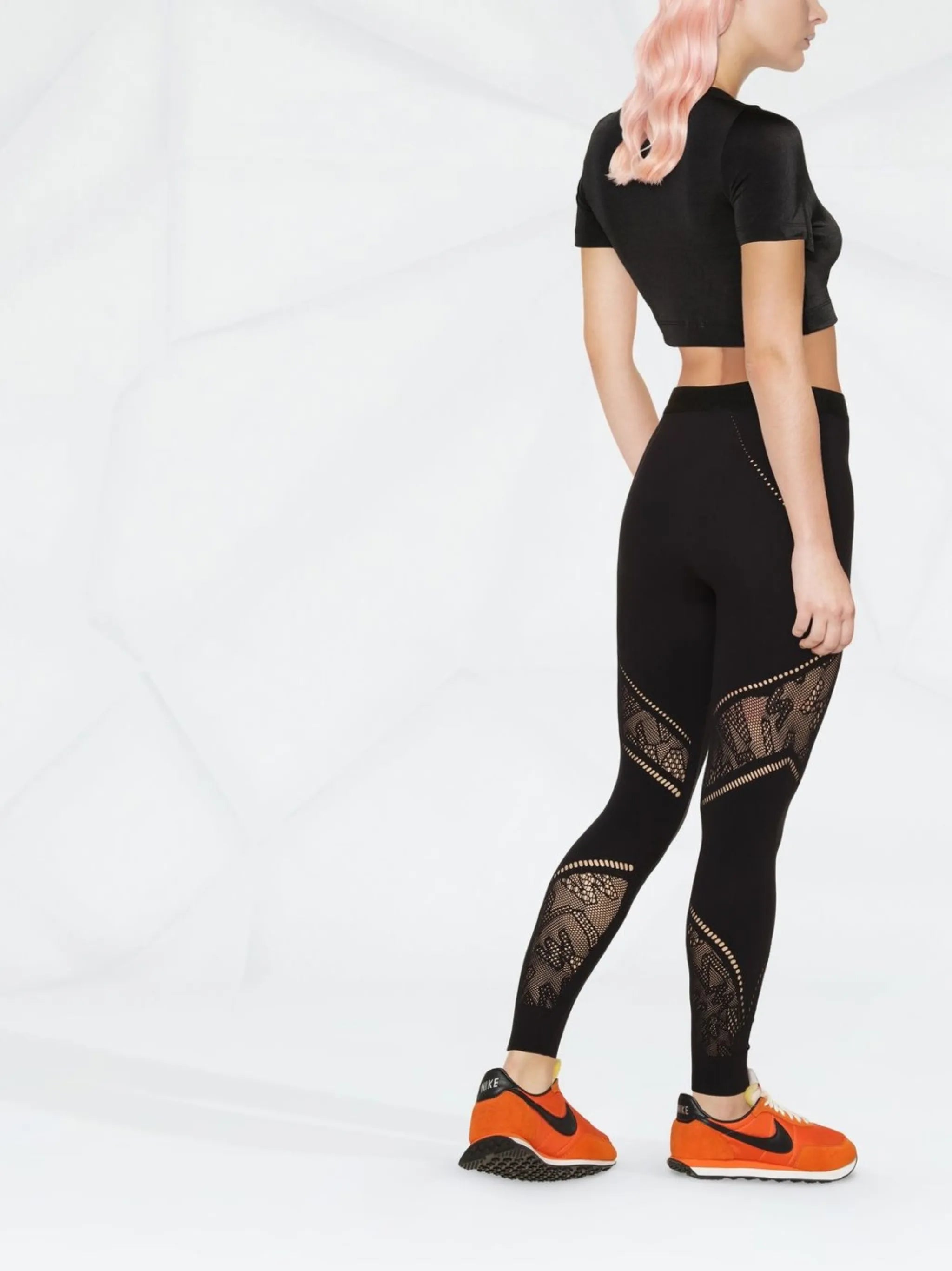 Sporty Logo Net Leggings