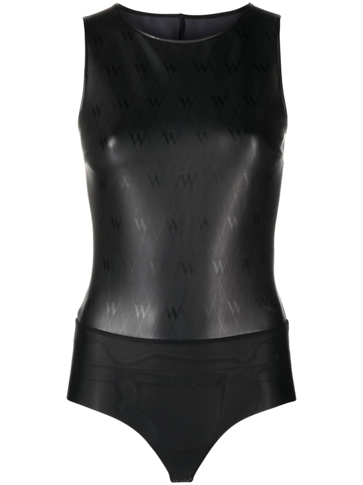 faux-leather bodysuit