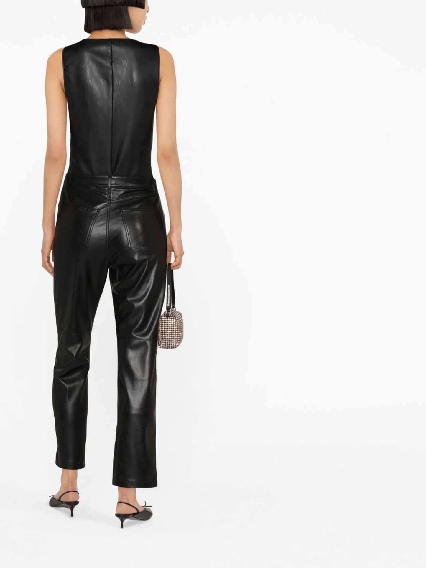 faux-leather bodysuit