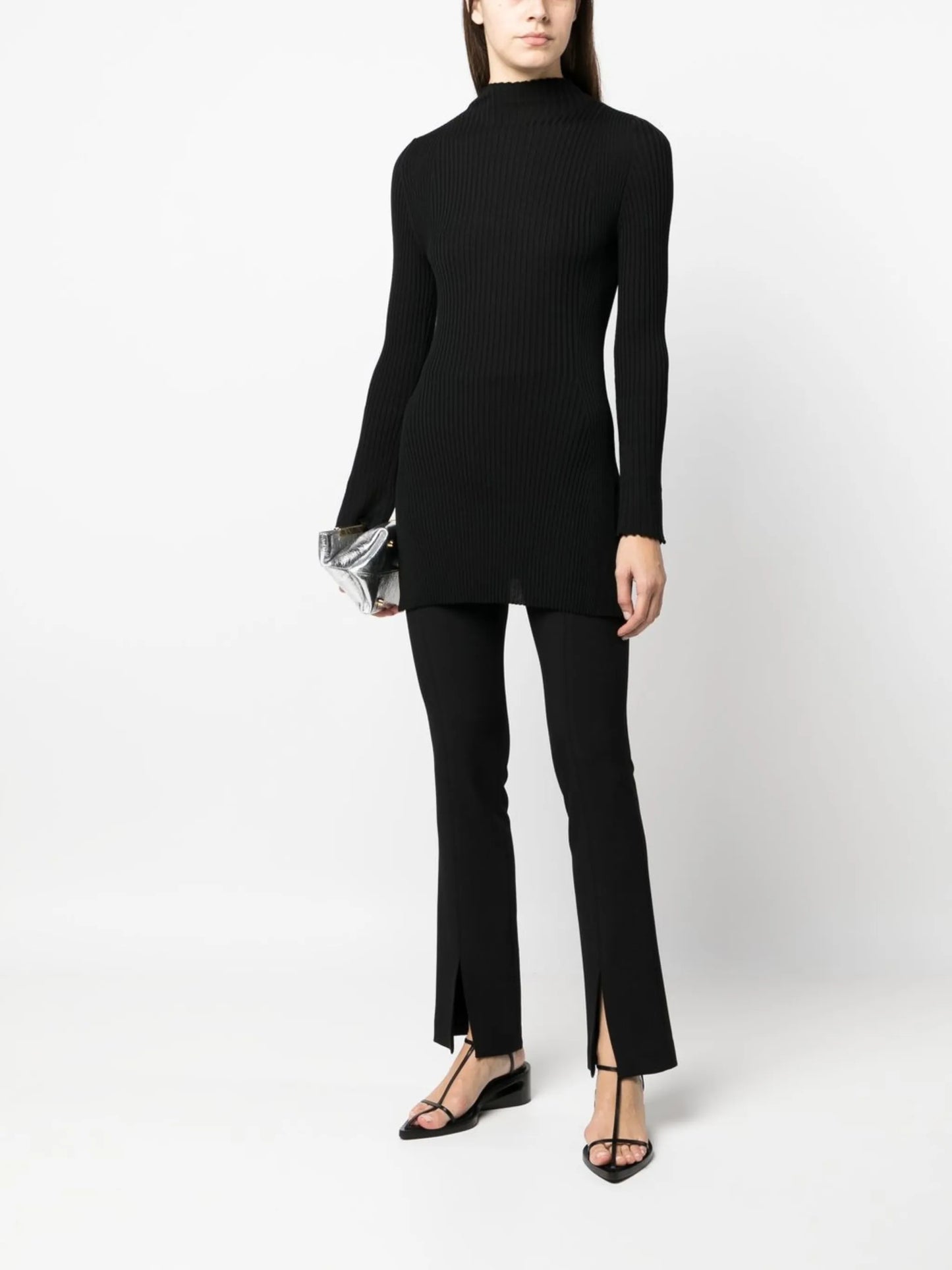 ribbed-knit merino top