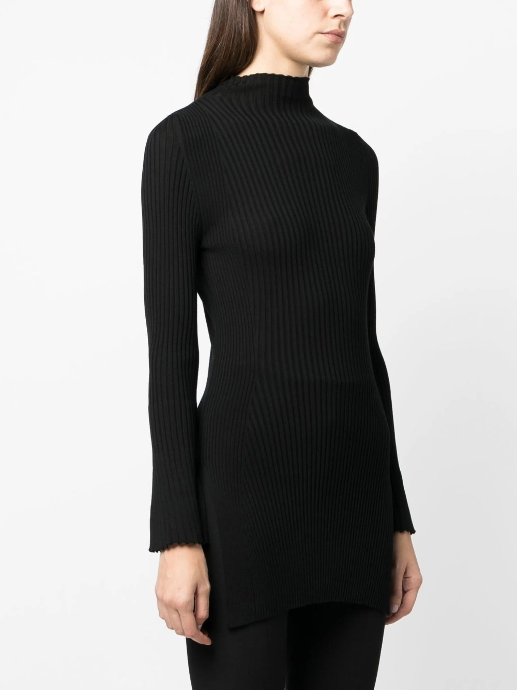 ribbed-knit merino top